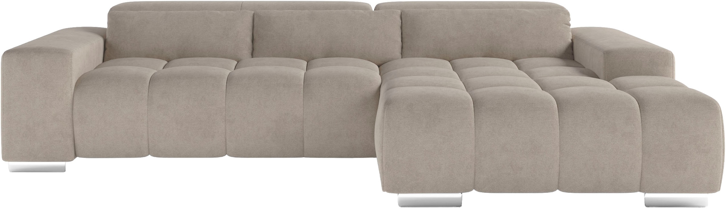 COTTA Ecksofa »Orion L-Form« mit 2x Kopfteilverstellung & 3 Nierenkissen
