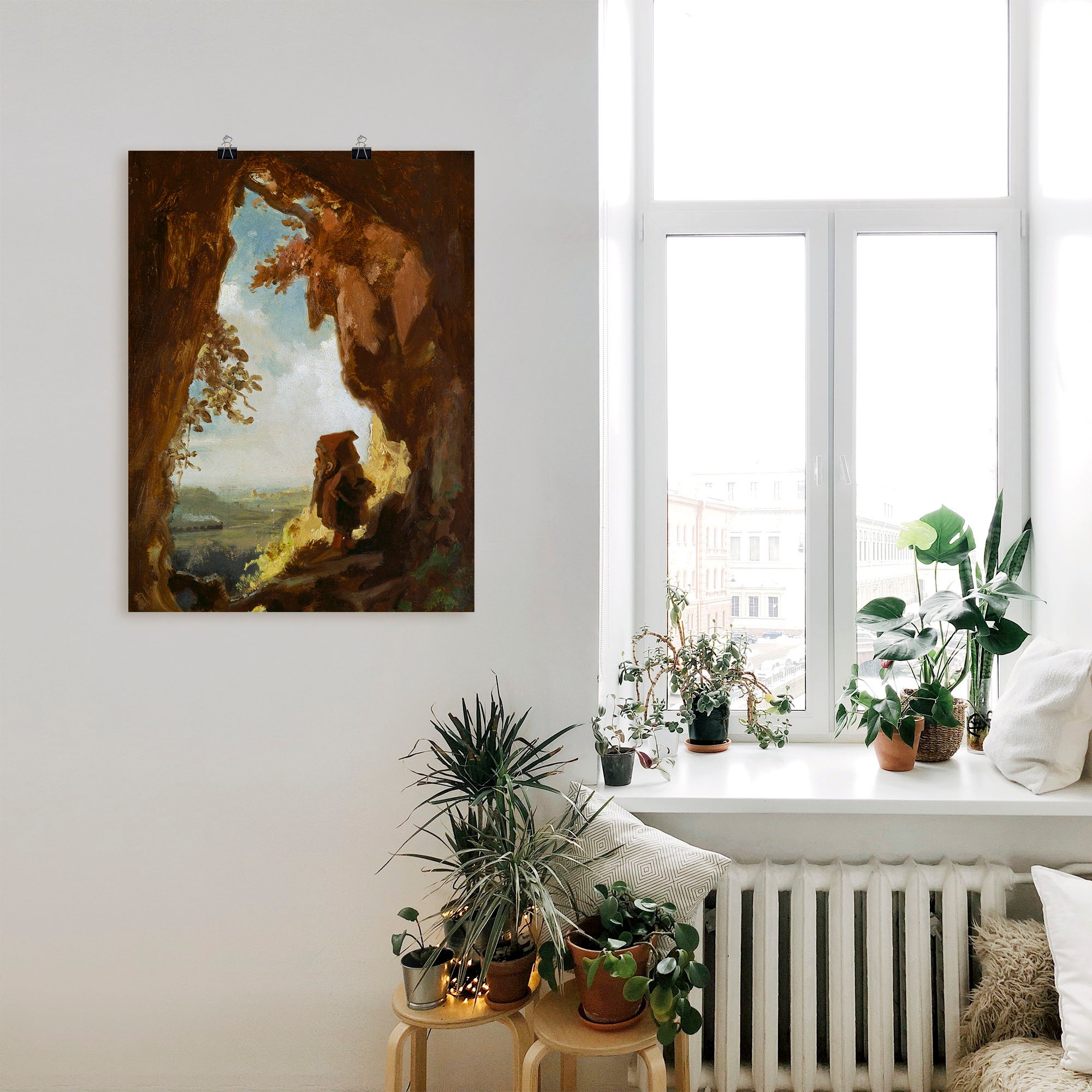 Artland Wandbild »Gnom, Höhle die erste Eisenbahn«, Höhlen, (1 St.), als Leinwandbild, Poster in verschied. Größen