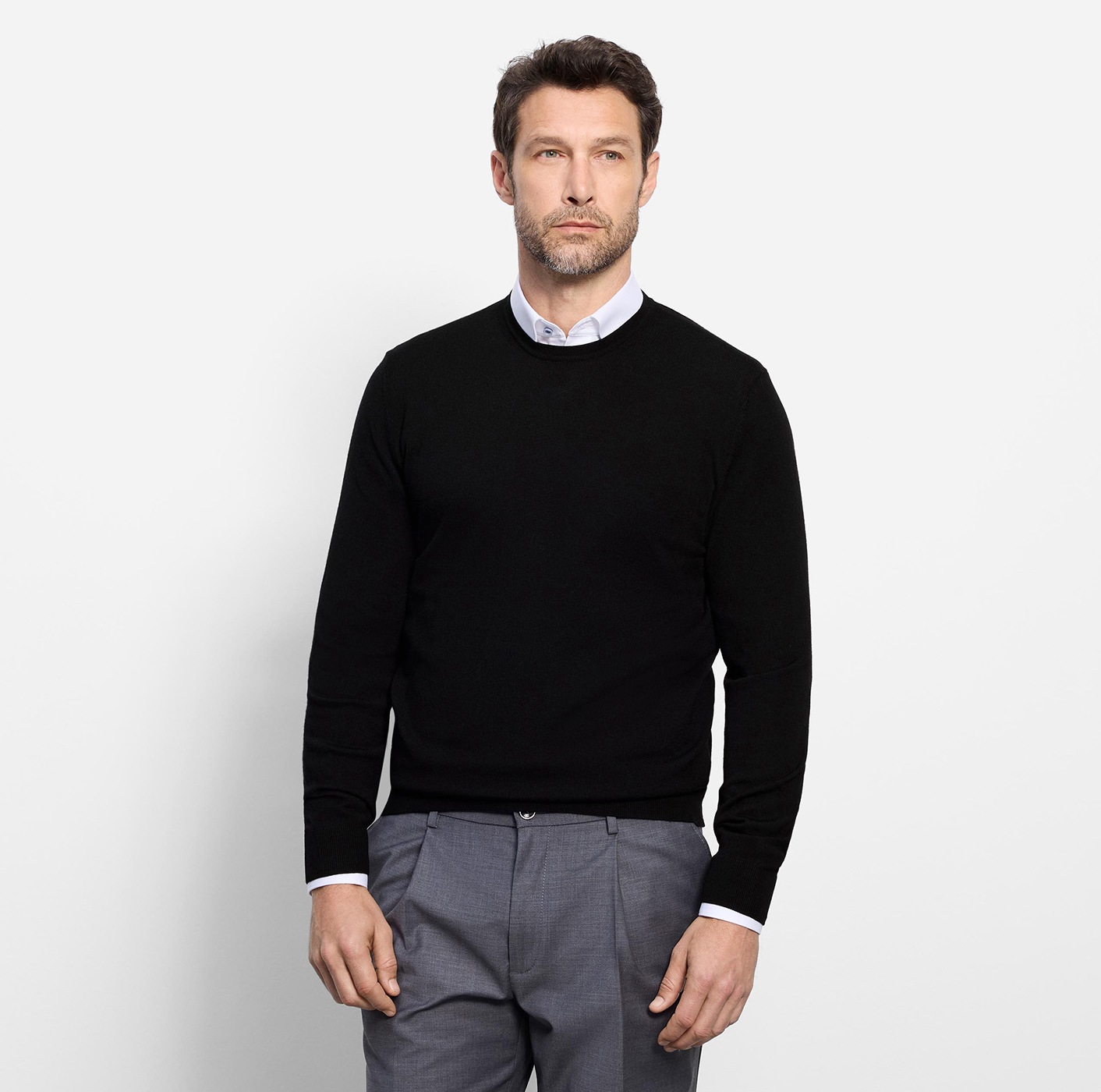 OLYMP Rundhalspullover »OLYMP Strick Casual« moderner Strickpullover