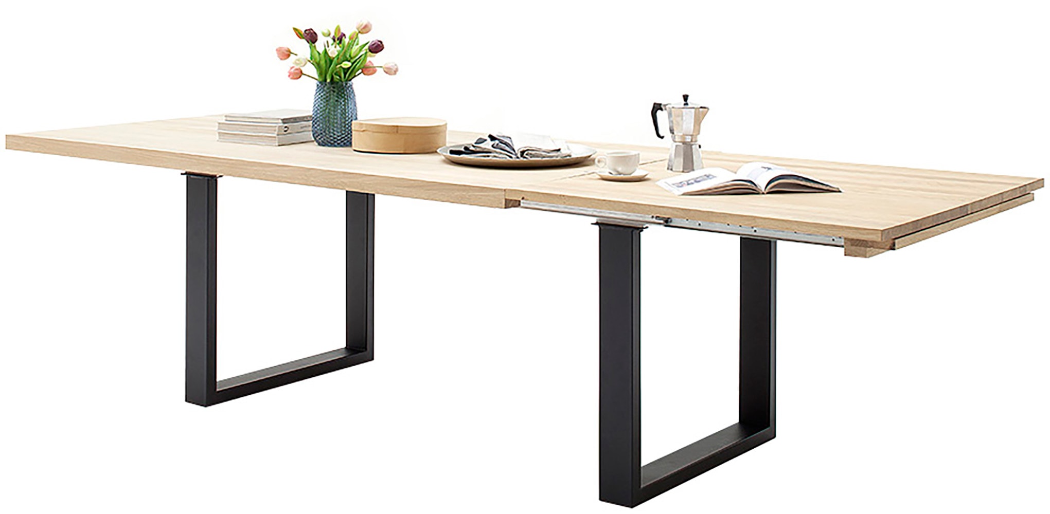 MCA furniture Kulissen-Esstisch »Dayton Esstisch Kufentisch«, Synchronauszug,ausziehbar,eiche,massiv,extra lang,XXL,belastbar 50 kg