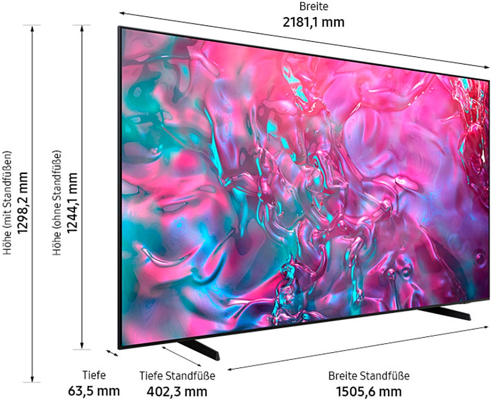Samsung LED-Fernseher »GU98DU9079U«, 4K Ultra HD, Smart-TV, Crystal UHD, Q-Symphony, Dolby Surround Sound, Triple Tuner, Smart-Hub