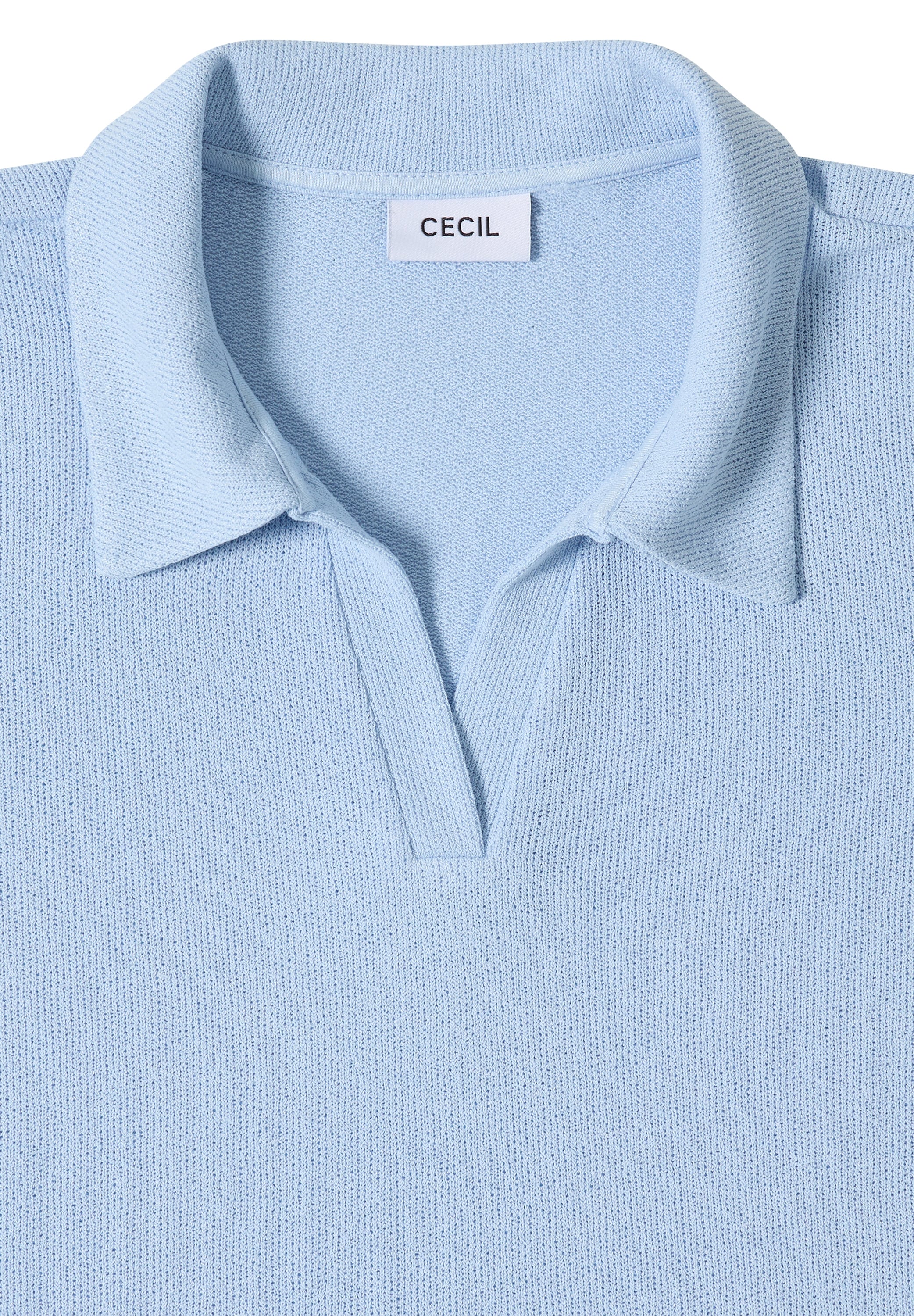 Cecil Poloshirt Strick-Look Shirt in Unifarben
