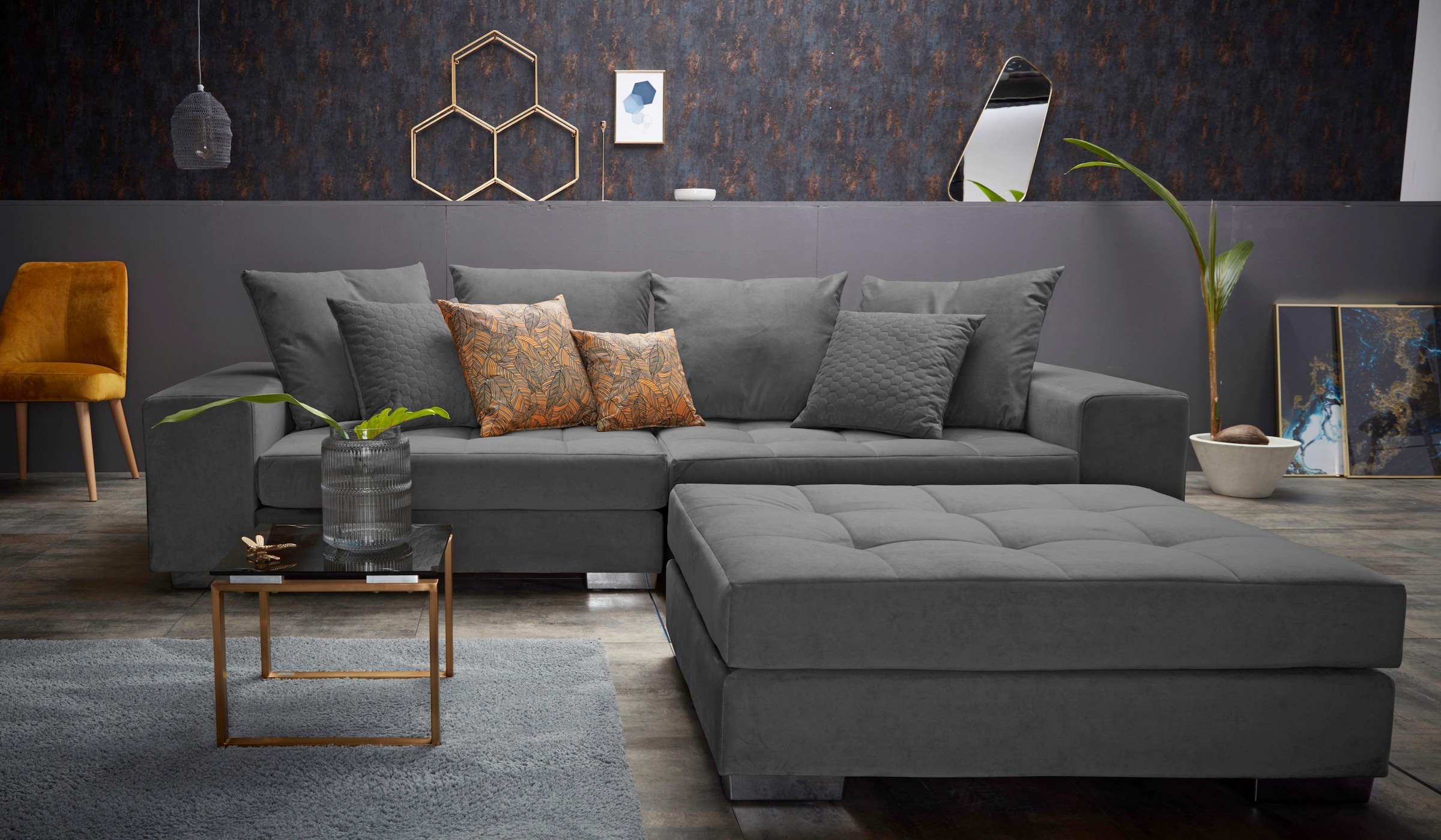 Kopfstützen und verstellbare Wellenfederung, mit online Jockenhöfer Gruppe Sitzkomfort »Trento«, kaufen mehrfach Big-Sofa