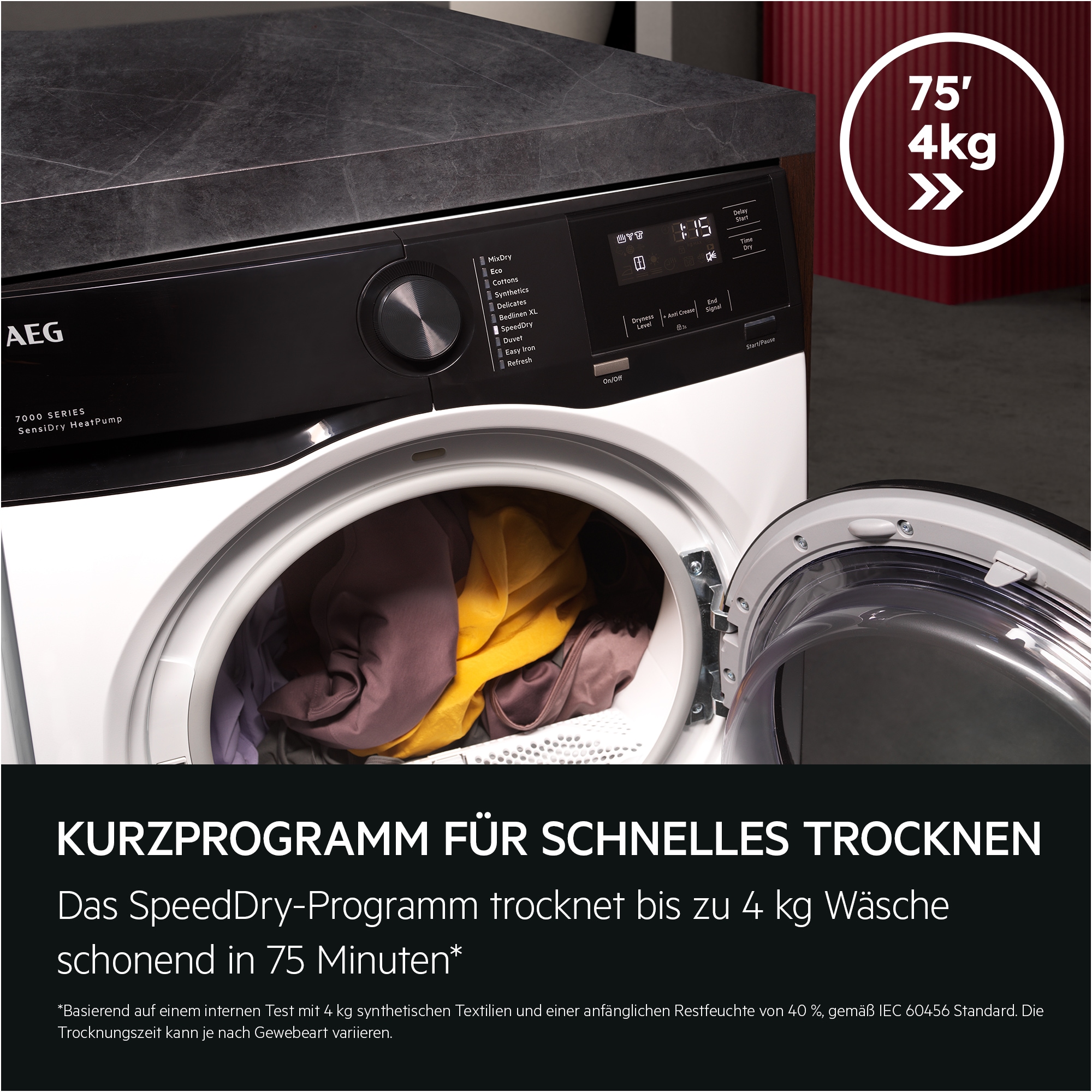 AEG Wärmepumpentrockner »TR7TE86« 7000 SensiDry® Wärmepumpentrockner: Textilschonend bei niedriger Temperatur