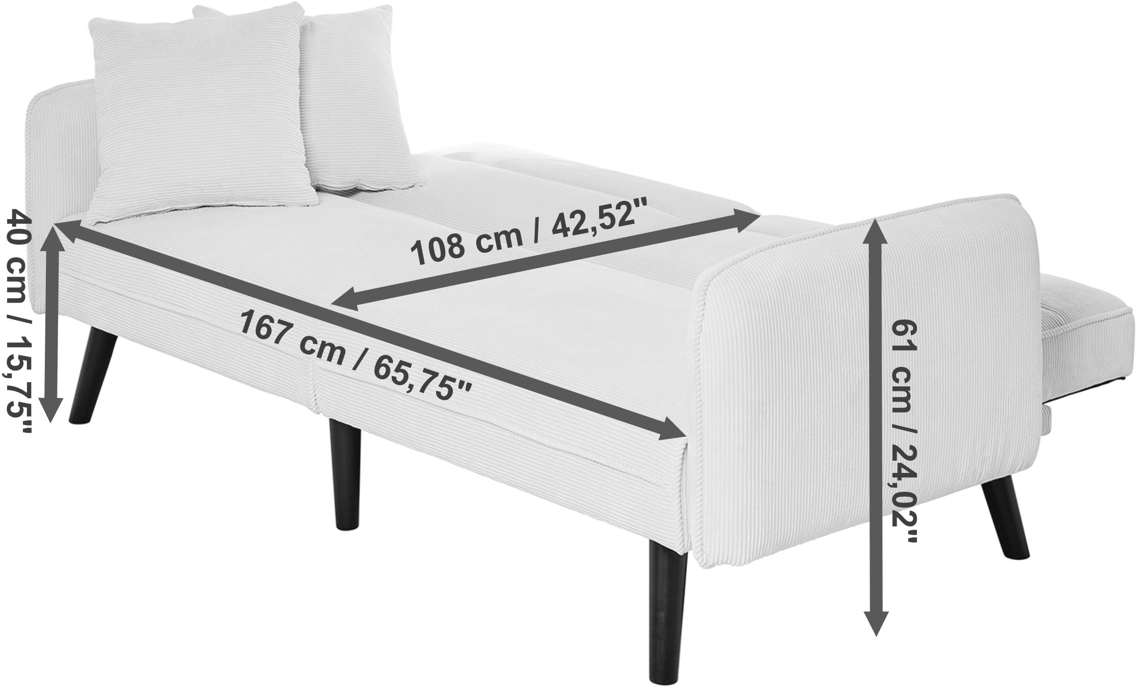 Jahnke Schlafsofa »CHILLAX LINE« mit Relax-und Schlaffunktion, inkl. Kissen, Breite 191 cm