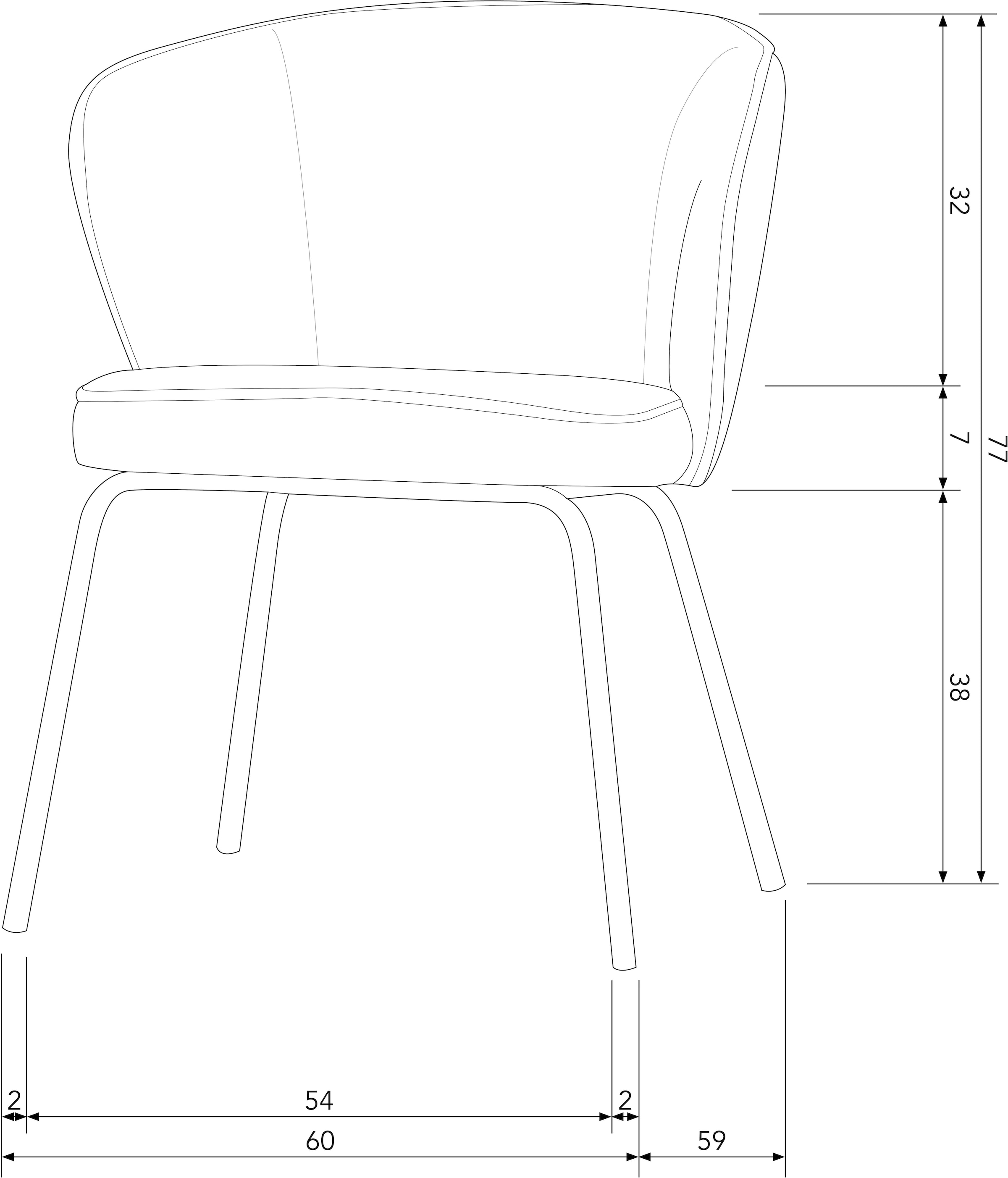 WOOOD Esszimmerstuhl »Admit Bezug mit Metallgestell und runde Formen H 78 x B 60 x T 58 cm« (Set) 2 Stk.(Set, 2 St) Velvet, Tragkraft 150 kg, schwarzen Beinen, pfleigleicht