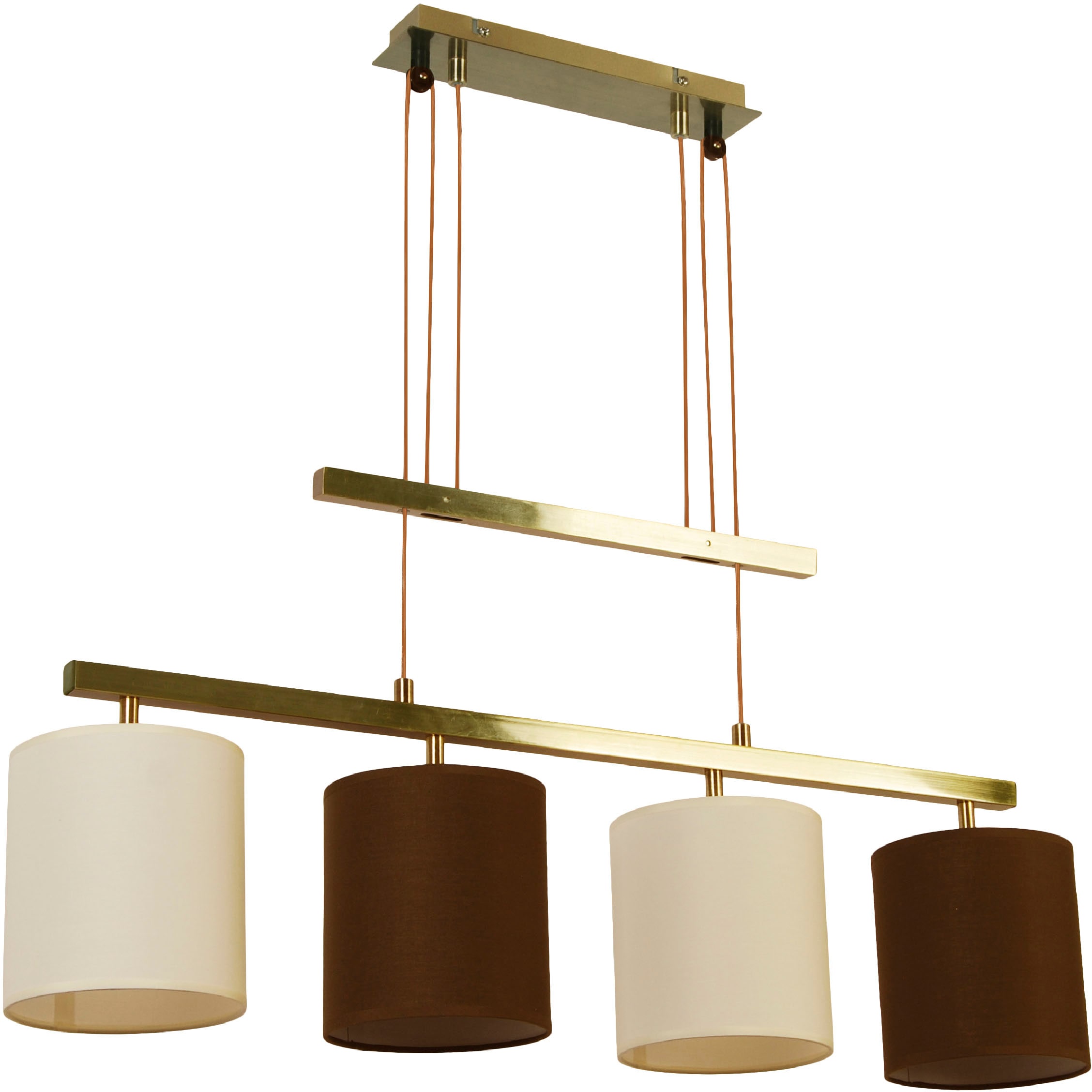 näve Pendelleuchte »Tilde«, 4 flammig, Leuchtmittel E27 | ohne Leuchtmittel, verstellbar, Stahl/Textil, Höhe: 116cm, exkl. 4x E27 max. 40W