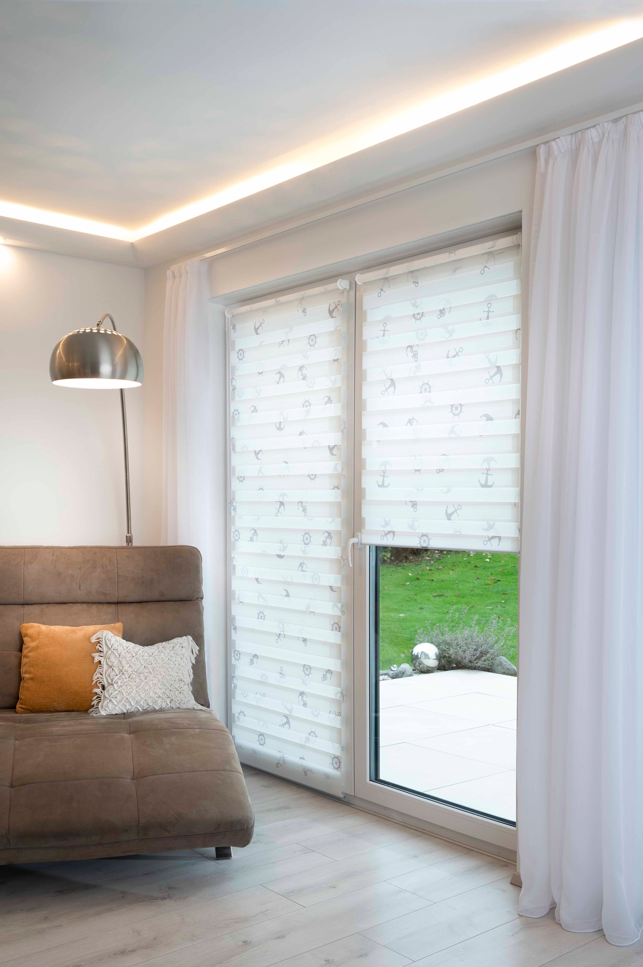 K-HOME Doppelrollo »Doppelrollo MARITIM bedruckt« Lichtschutz Sichtschutz ohne Bohren freihängend Klemmfix, bedruckt