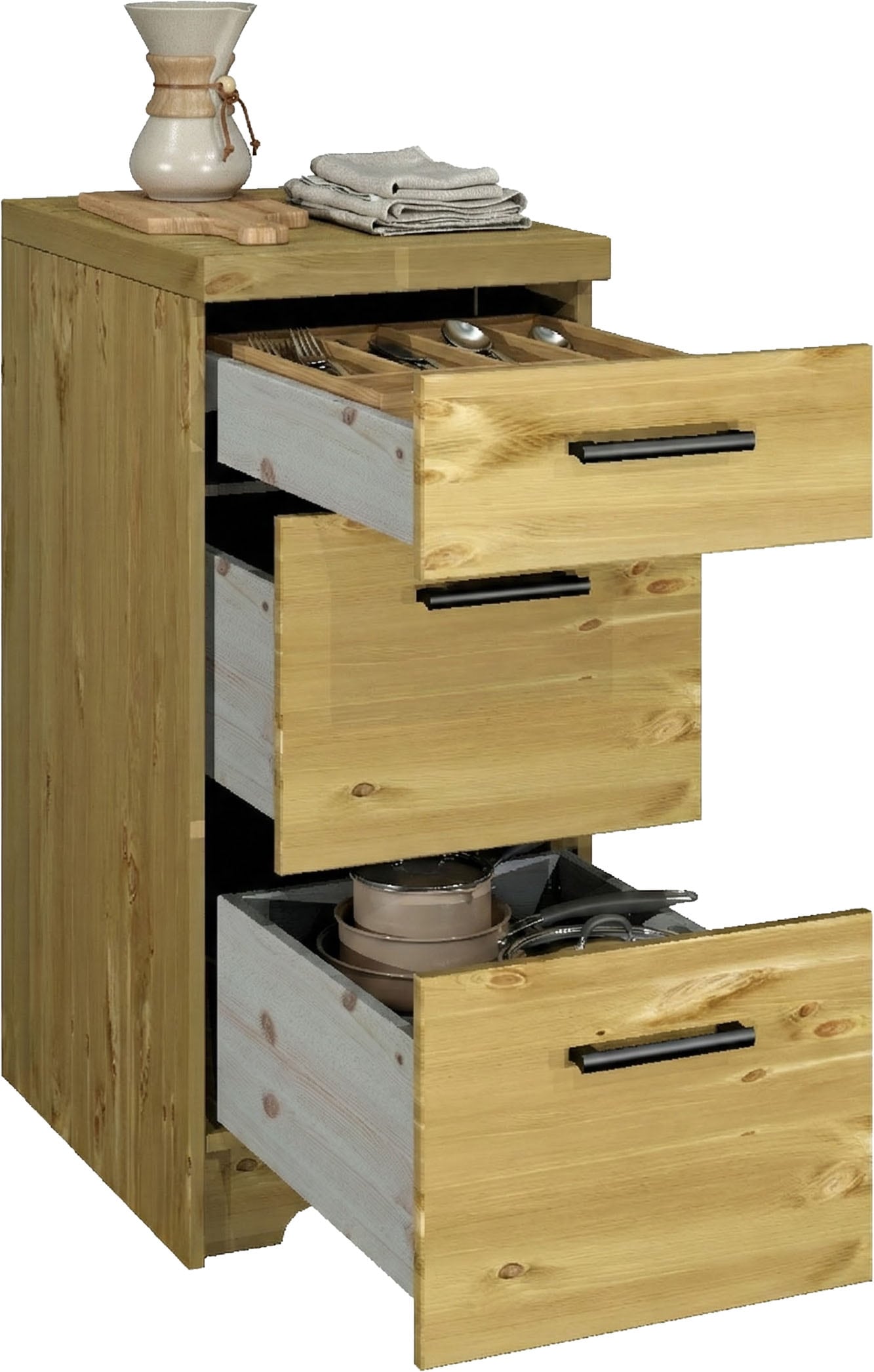 Home affaire Küchenzeile »Meliss« aus massiver Kiefer, mit Soft-Close-Funktion, 8-teiliges Set