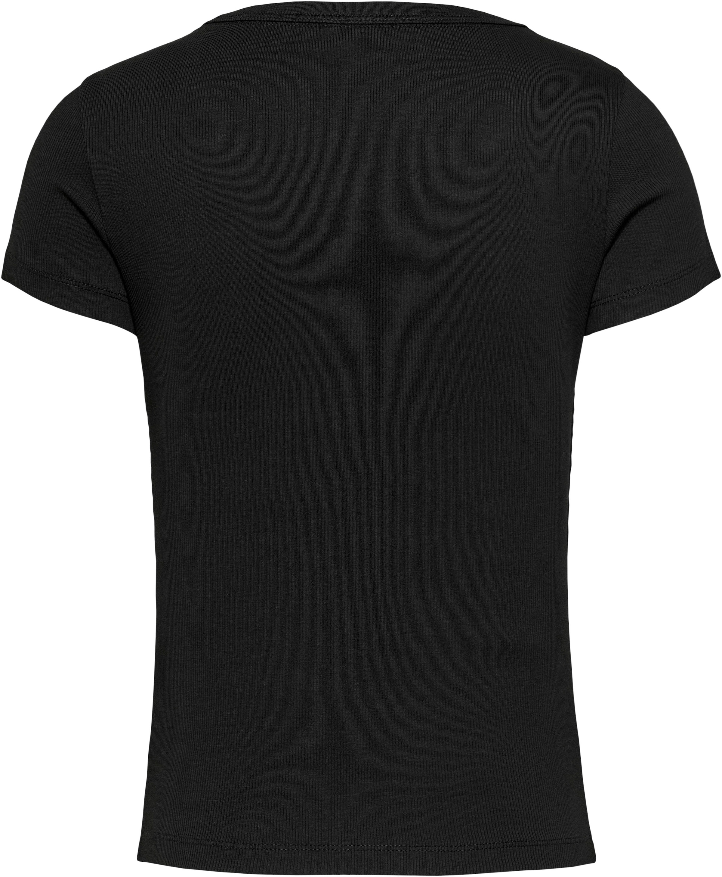 Tommy Jeans T-Shirt »TJW SLIM ESSENTIAL RIB V SS«, mit Logostickerei