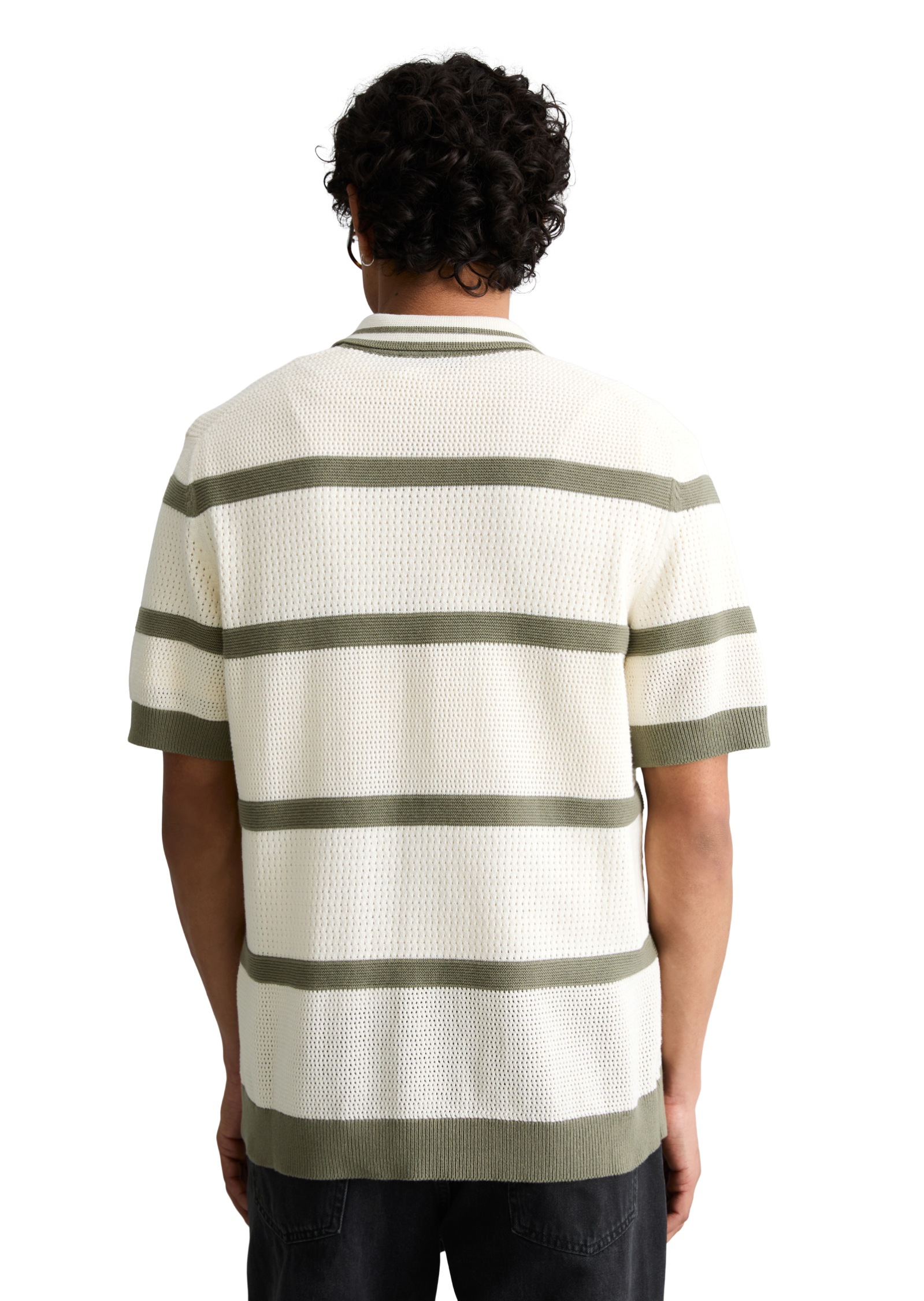 Marc O'Polo DENIM Poloshirt regular mit Strickvariationen und Streifen