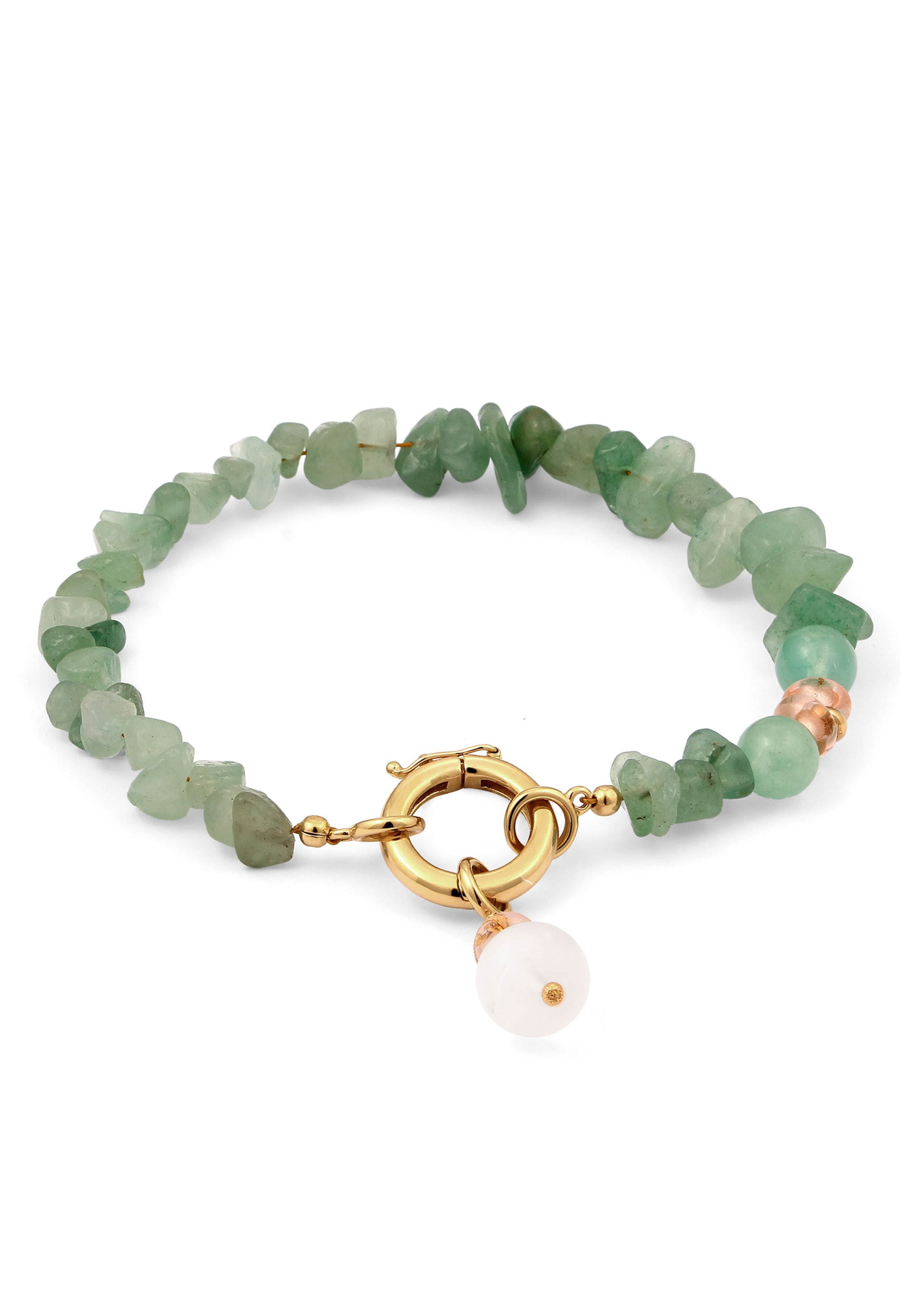 Elli Armkette »Schmuckzubehör Gürtelkette Aventurin Eis-Kristall 925 Sterling Silber vergoldet«