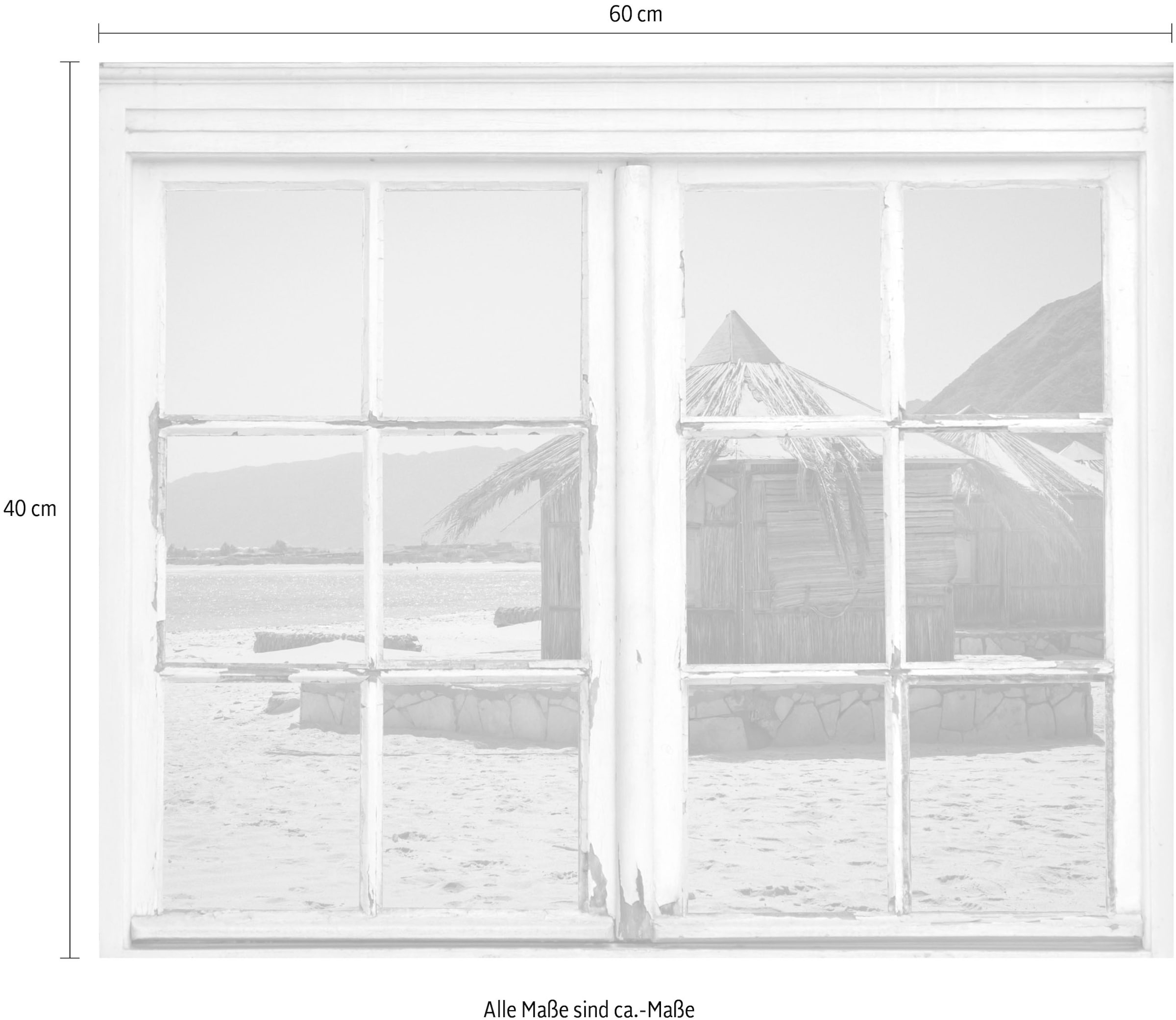 queence Wandsticker »Häuschen am Meer« Wandsticker, Wandbild, selbstklebend, Meer, Wasser, Haus
