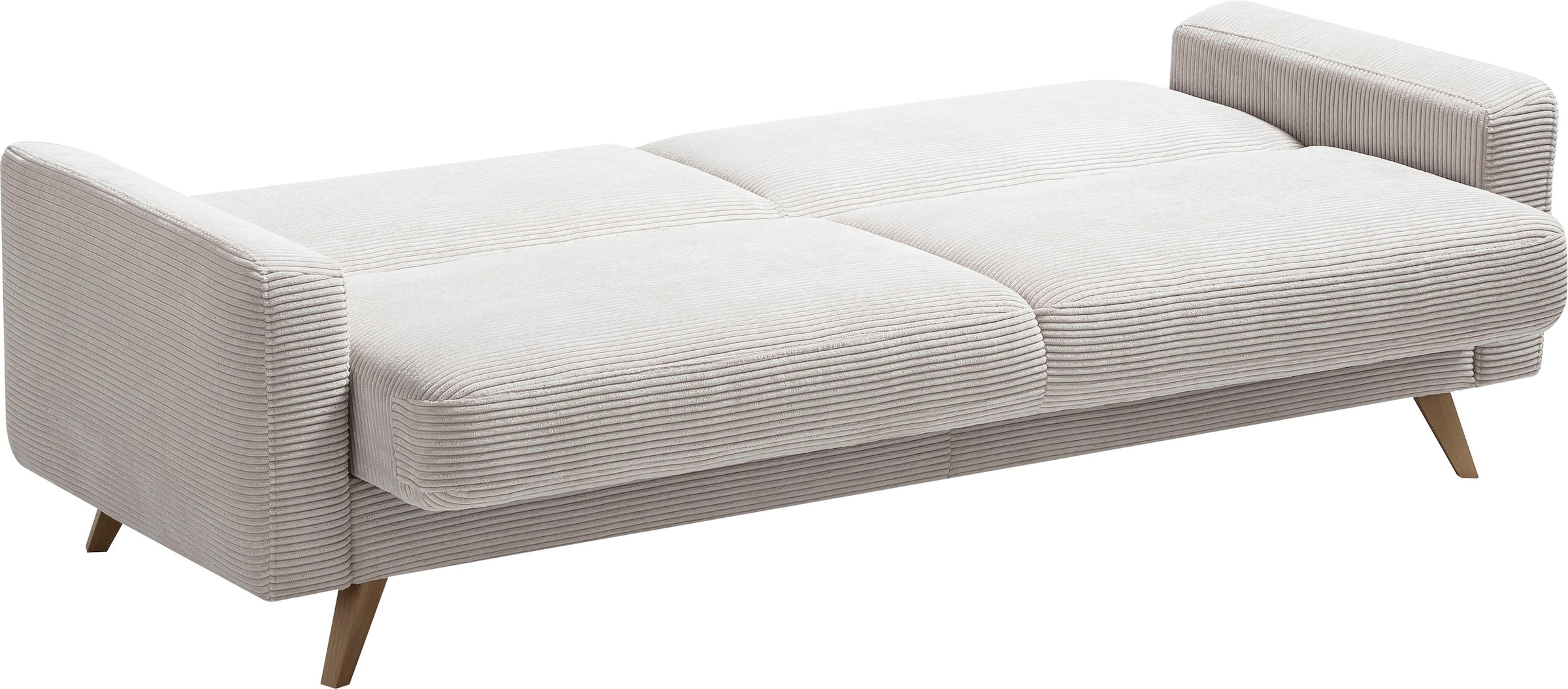 exxpo - sofa fashion 3-Sitzer »Samso, elegant und bequem, aktueller Cord Bezug, Kippcouch« hochwertige Verarbeitung, Schlafsofa inkl. Bettfunktion und Bettkasten