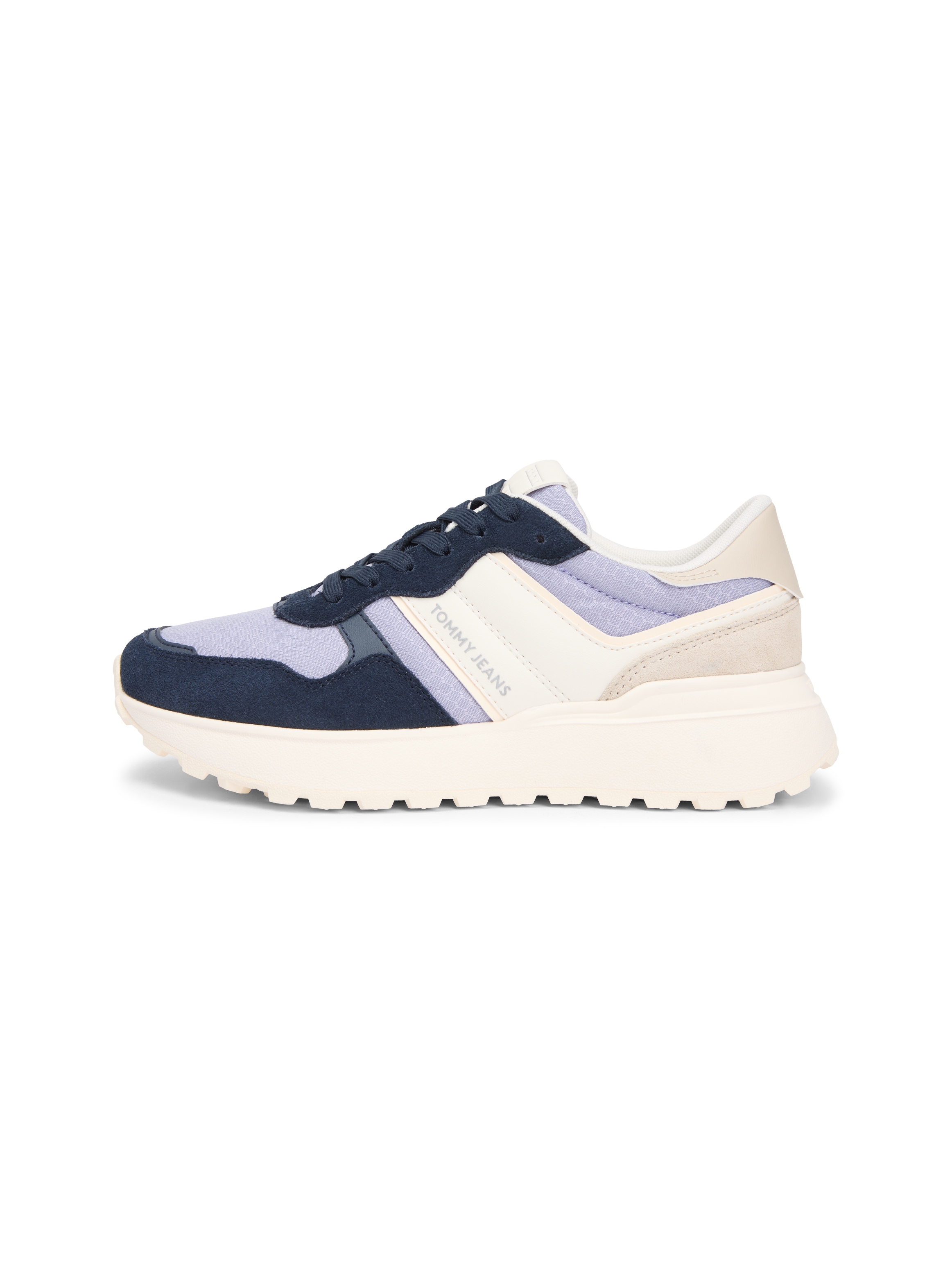 Tommy Jeans Keilsneaker »TJW CLEATED RUNNER SUEDE MIX«  , Freizeitschuh, Halbschuh, Schnürschuh mit Logoschriftzügen