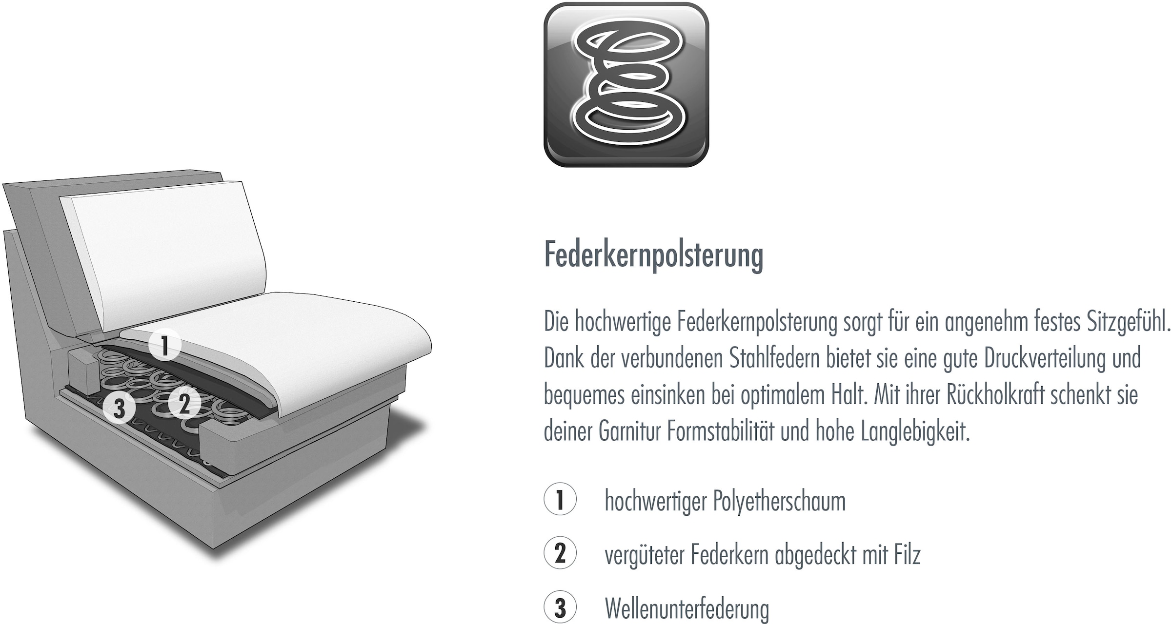Die PlanBar 2,5-Sitzer »PP-PF23182« Federkernpolsterung, wahlweise mit Stauraum