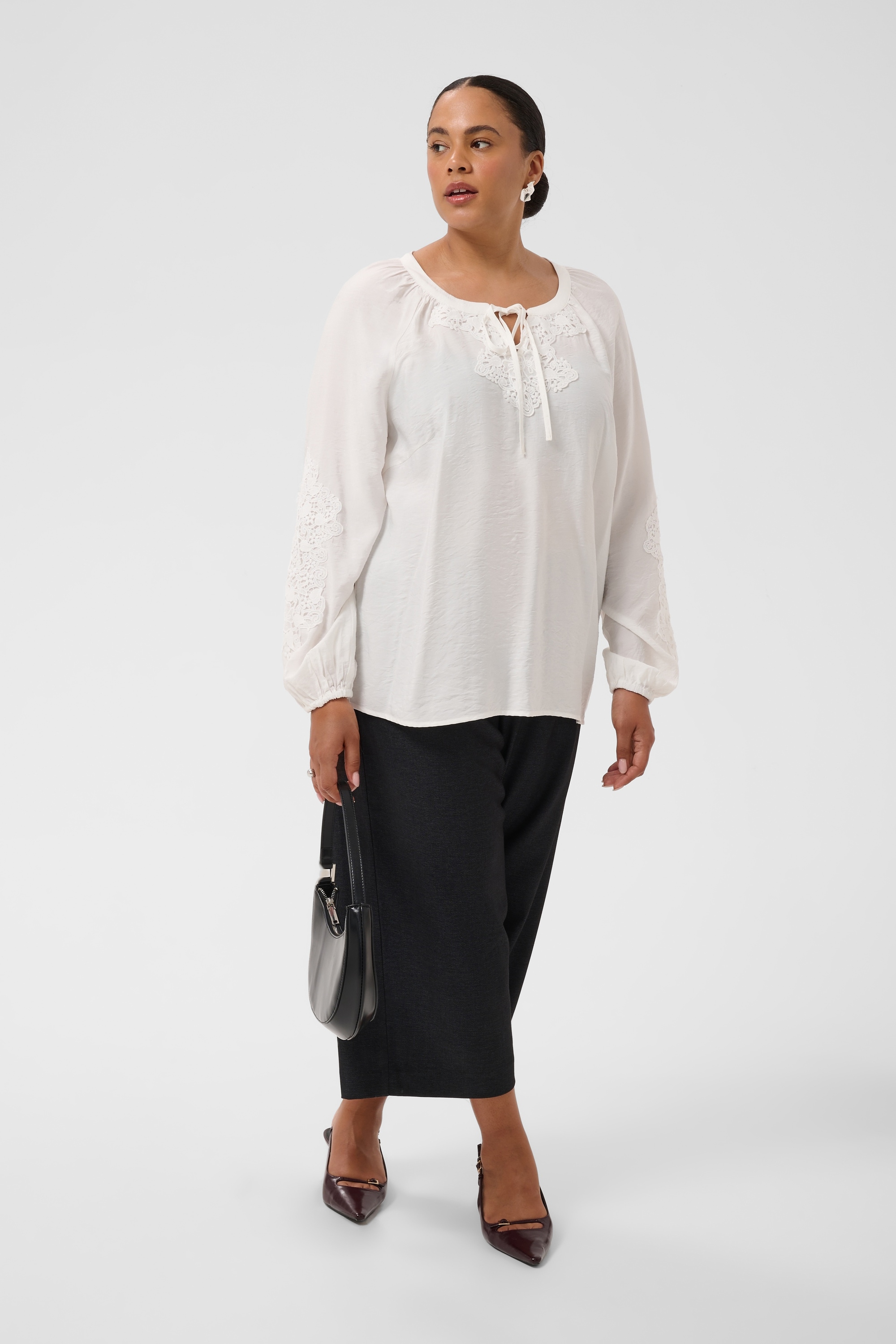 KAFFE Curve Langarmbluse »Damen Bluse langarm KCnioma«