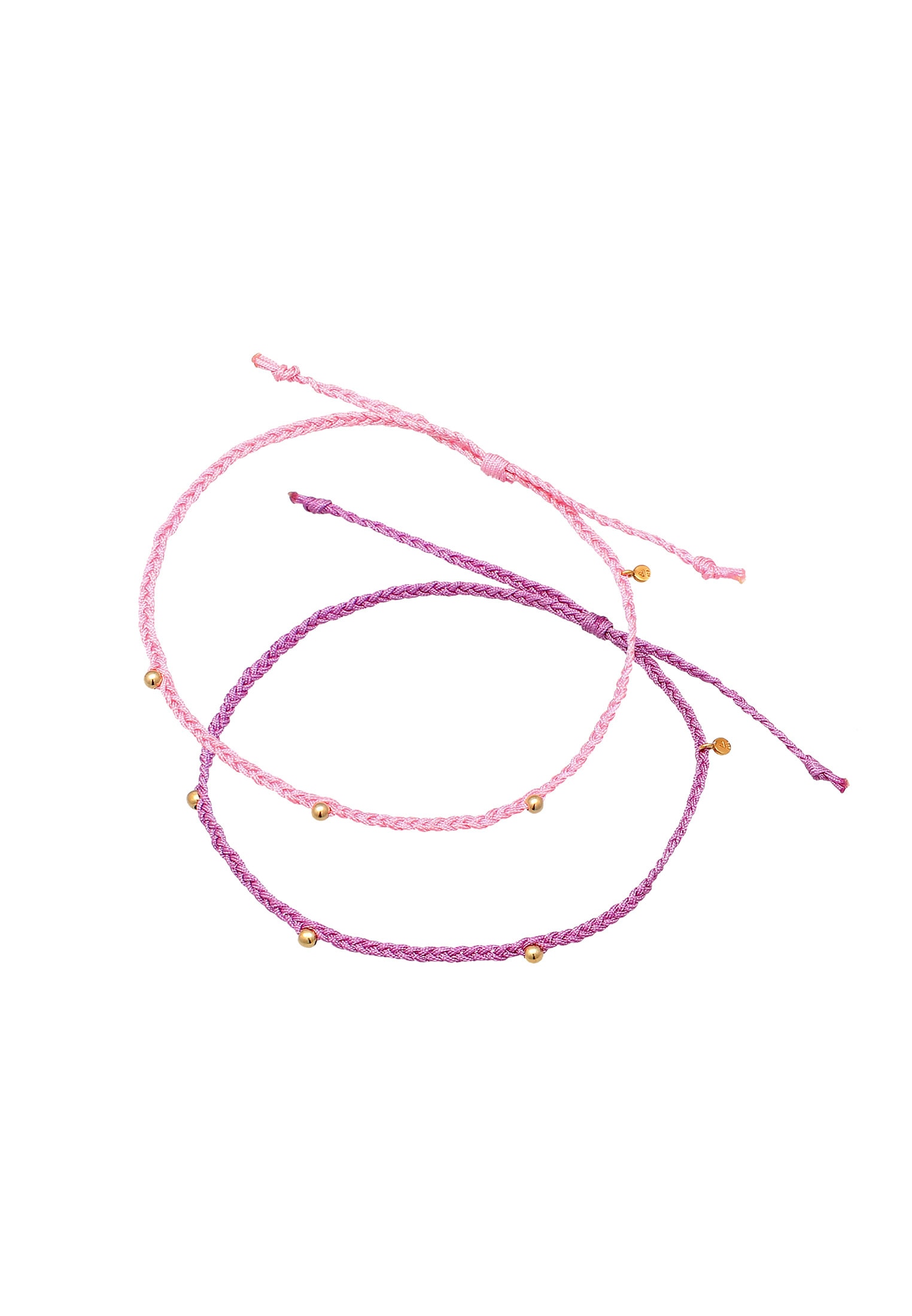 Elli Fußketten Set »Fußschmuck Nylon Bändchen Beads Set (2 tlg.) 925 Silber«