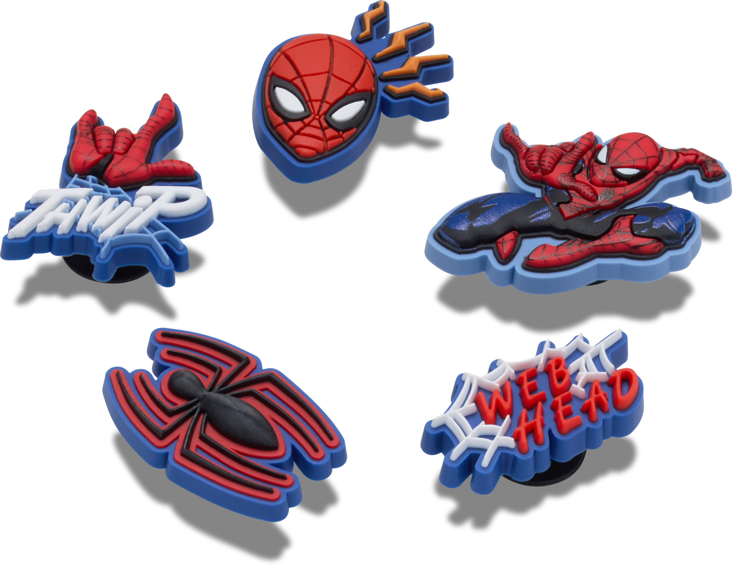 Crocs Schuhanstecker »Jibbitz™ Spiderman« Set, Kein Spielzeug. Nicht für Kinder unter 3 Jahren geeignet, 5 Stk. Charms, Anstecker mit Spiderman Motiven