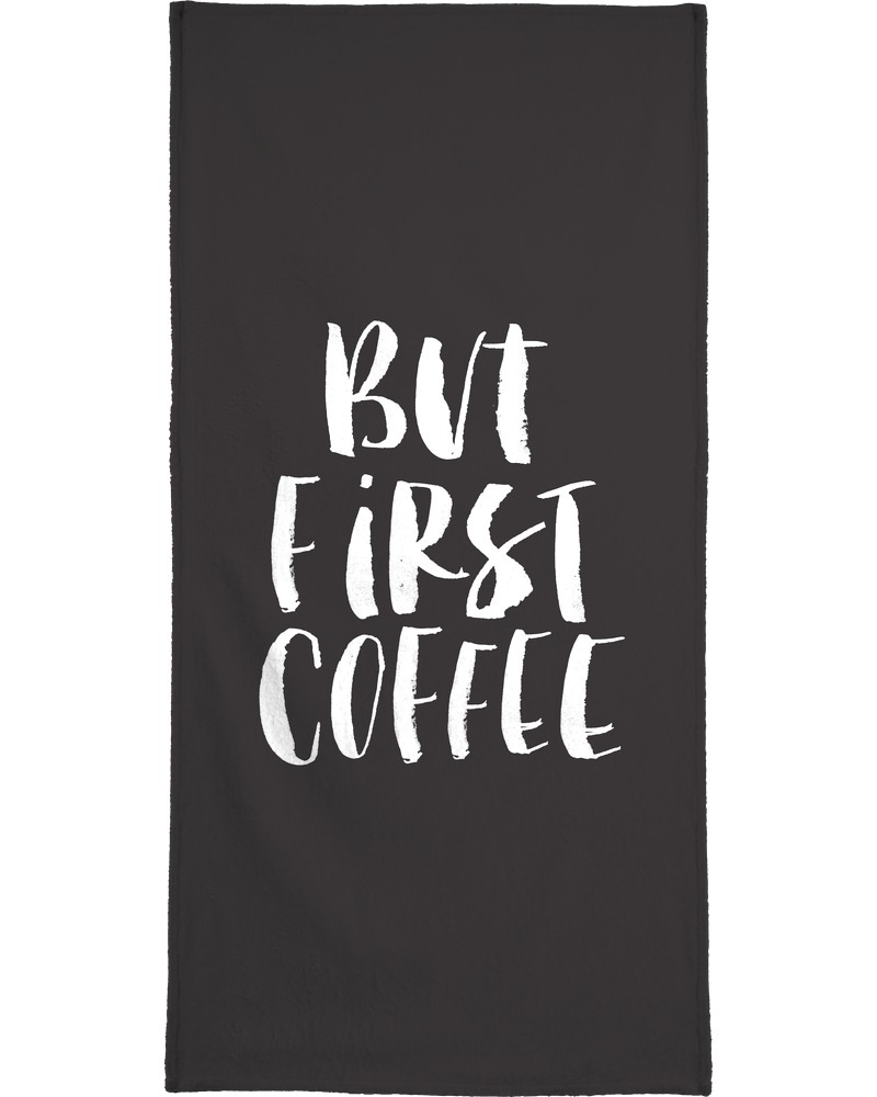Juniqe Handtuch »But First Coffee«, (1 St.), Weiche Frottee-Veloursqualität