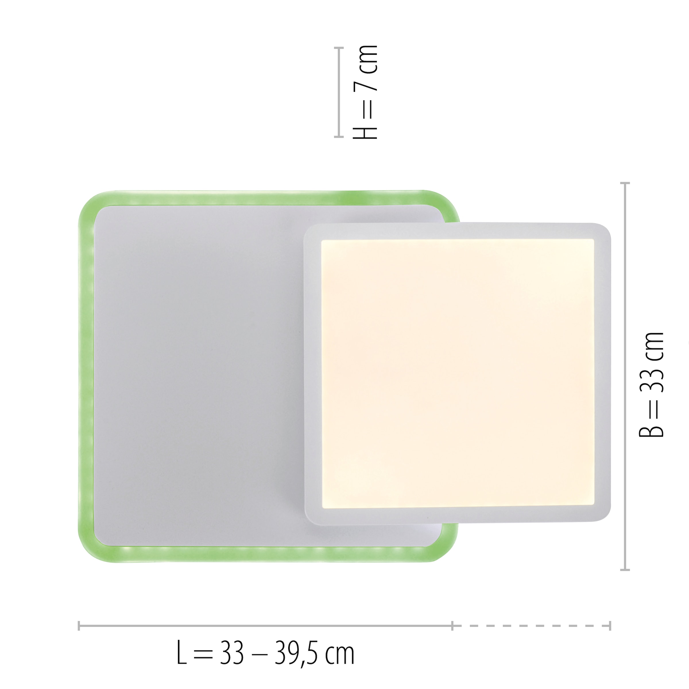 JUST LIGHT Deckenleuchte »ARENDA«, 2 flammig, Leuchtmittel LED-Board-LED-Board | LED fest integriert, CCT - tunable white, RGB, dimmbar über Fernbedienung, Serienschalter