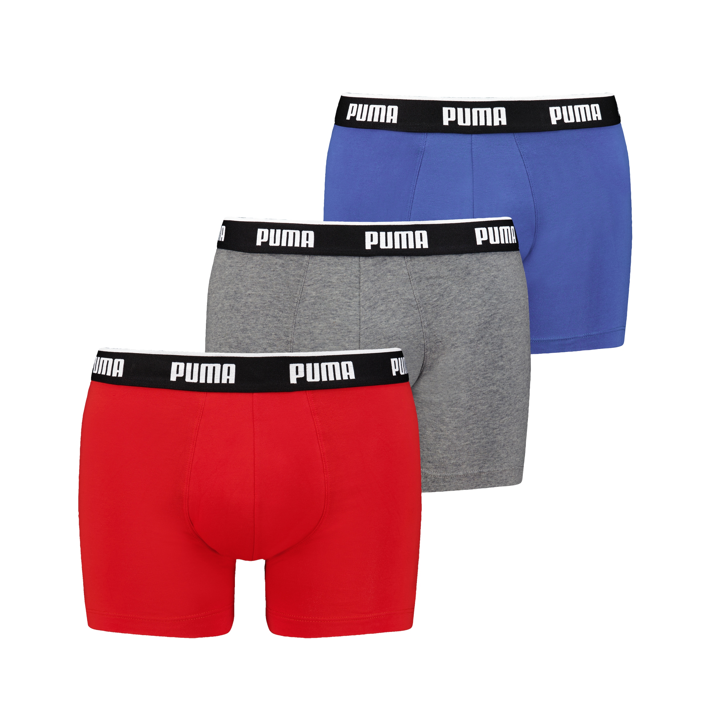 PUMA Boxershorts »PUMA MEN EVERYDAY BASIC BOXERS« 3er Pack,  Komfortabler elastischer Logobund