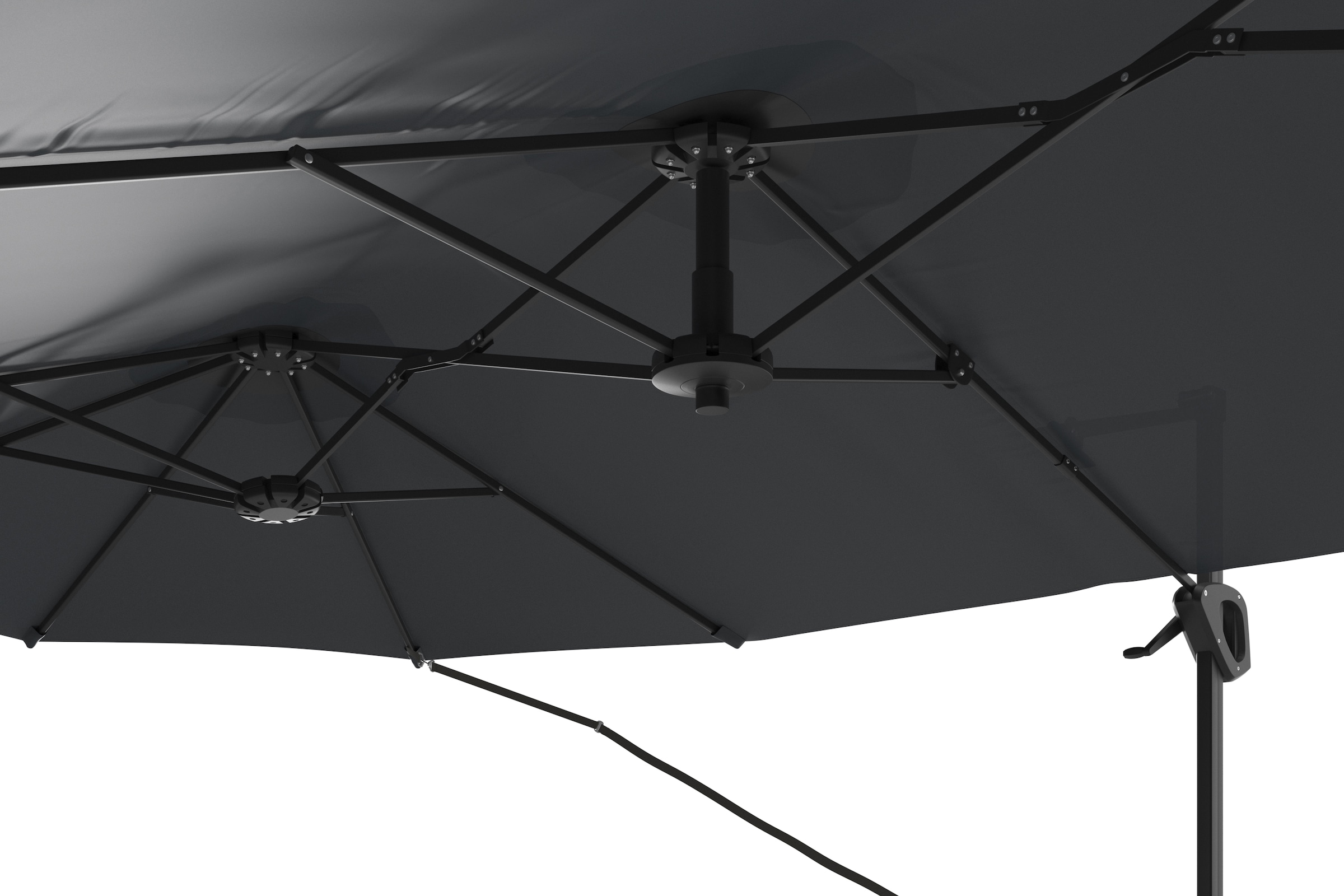 KONIFERA Ampelschirm »»Elba« Twin in anthrazit oder creme erhältlich«, BxLxH: 455x263x237 cm, um 360° drehbar