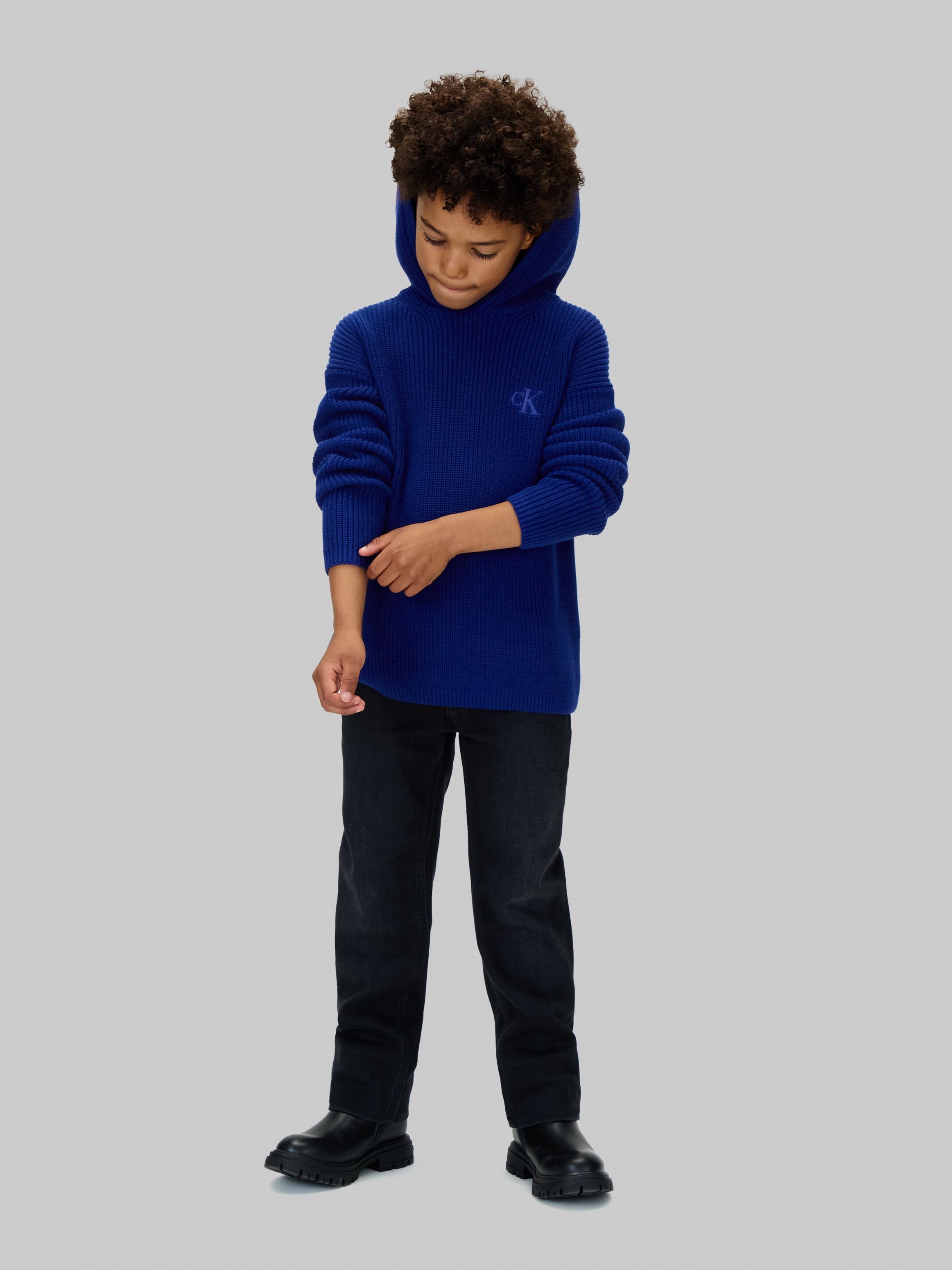 Calvin Klein Jeans Strickpullover »RIB KNIT HOODIE«, für Kinder bis 16 Jahre, mit Kapuze