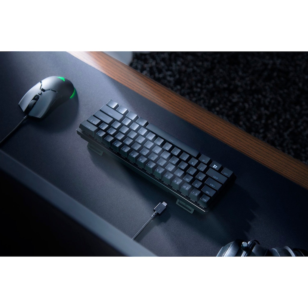 RAZER Gaming-Tastatur »Huntsman Mini - Clicky Optical Switch (Lila) - DE - Schwarz«, (Funktionstasten)