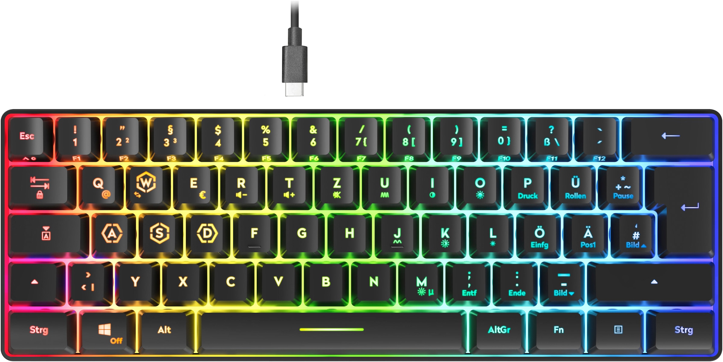 Speedlink Gaming-Tastatur »Letos RGB 60%«, (USB-Anschluss-Anpassbare Höhe)