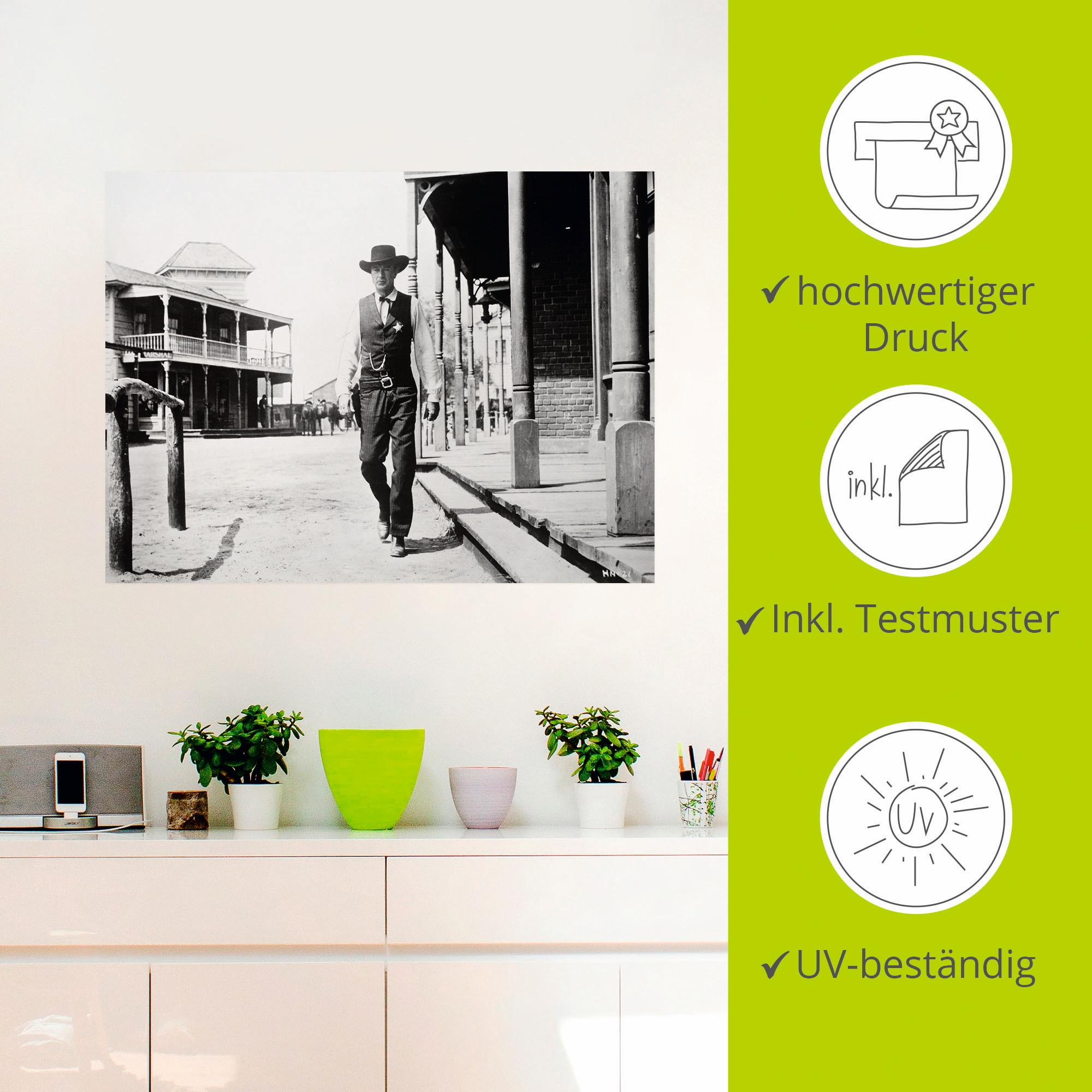 Artland Wandbild »Zwölf Uhr Mittags 1952 II«, Film, (1 St.), als Leinwandbild, Poster, Wandaufkleber in verschied. Größen