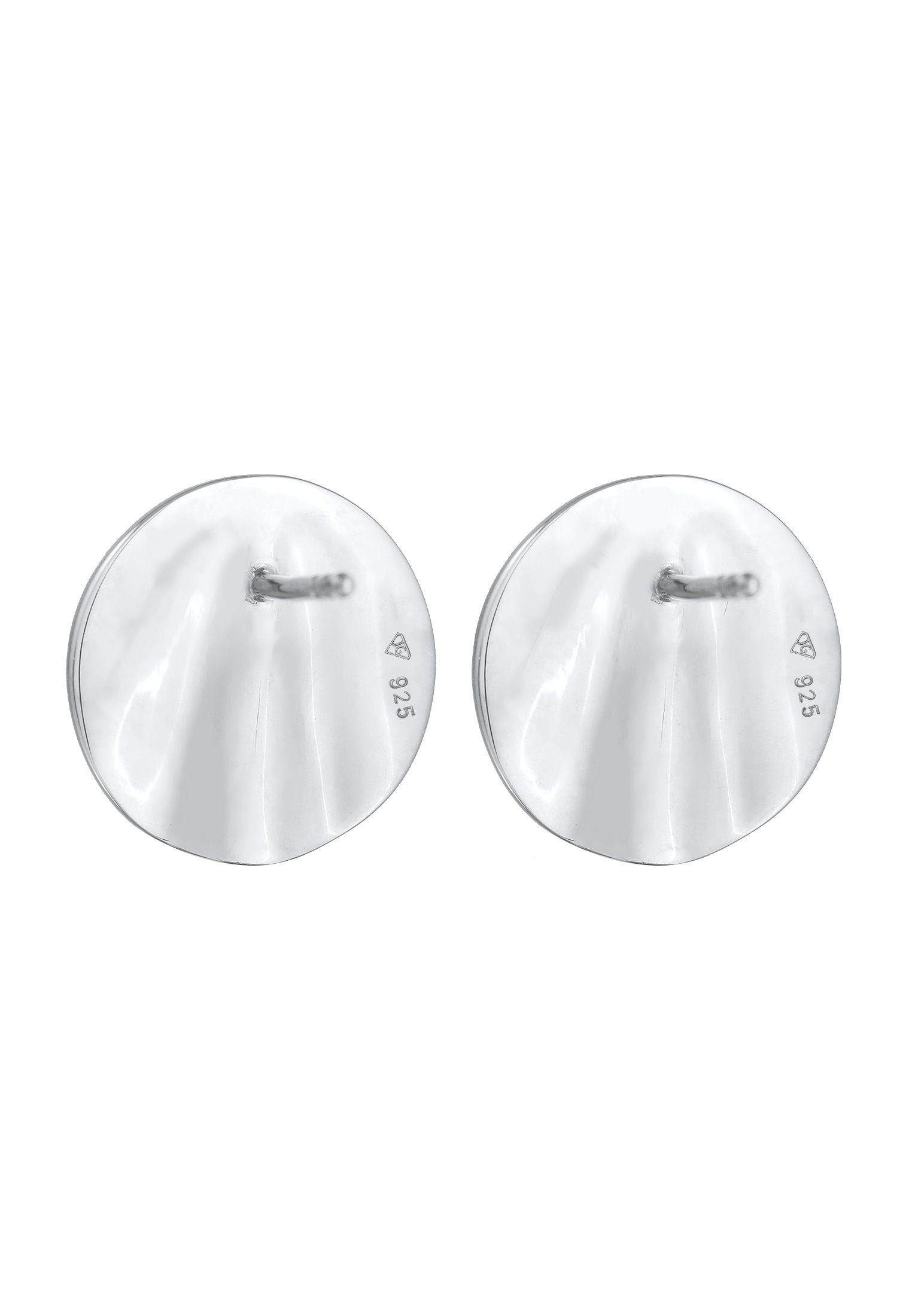 Elli Paar Ohrstecker »Ohrringe Ohrstecker Disc Plättchen Welle Rund 925er Silber«