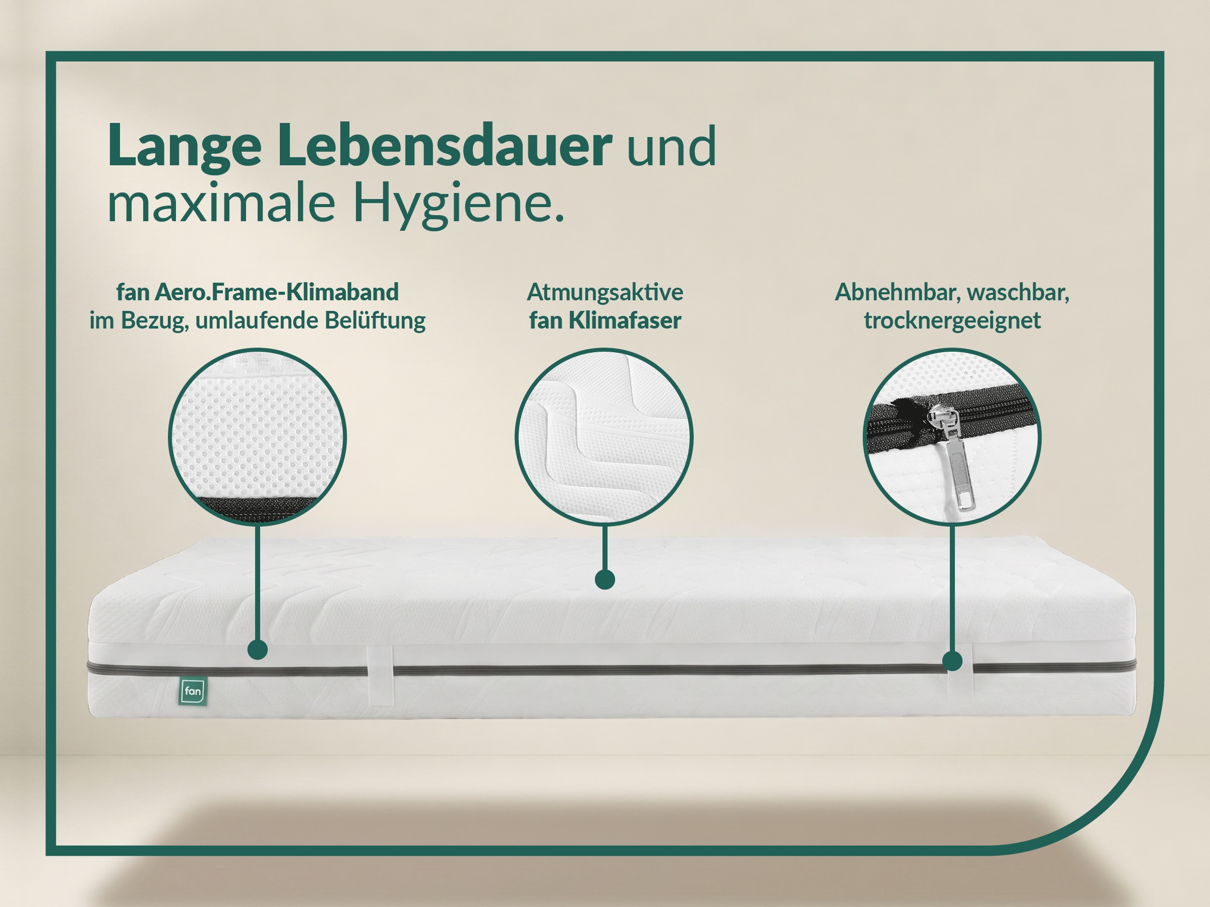 fan »fan Flex Side Clima T, Matratze 90x200 cm, 140x200 cm & mehr, in H2/H3« 24 cm hoch 1.034 Federn 1 Stk. tlg. Wendematratze mit Aero-System,1034 Federn (bei 100x 200 cm)
