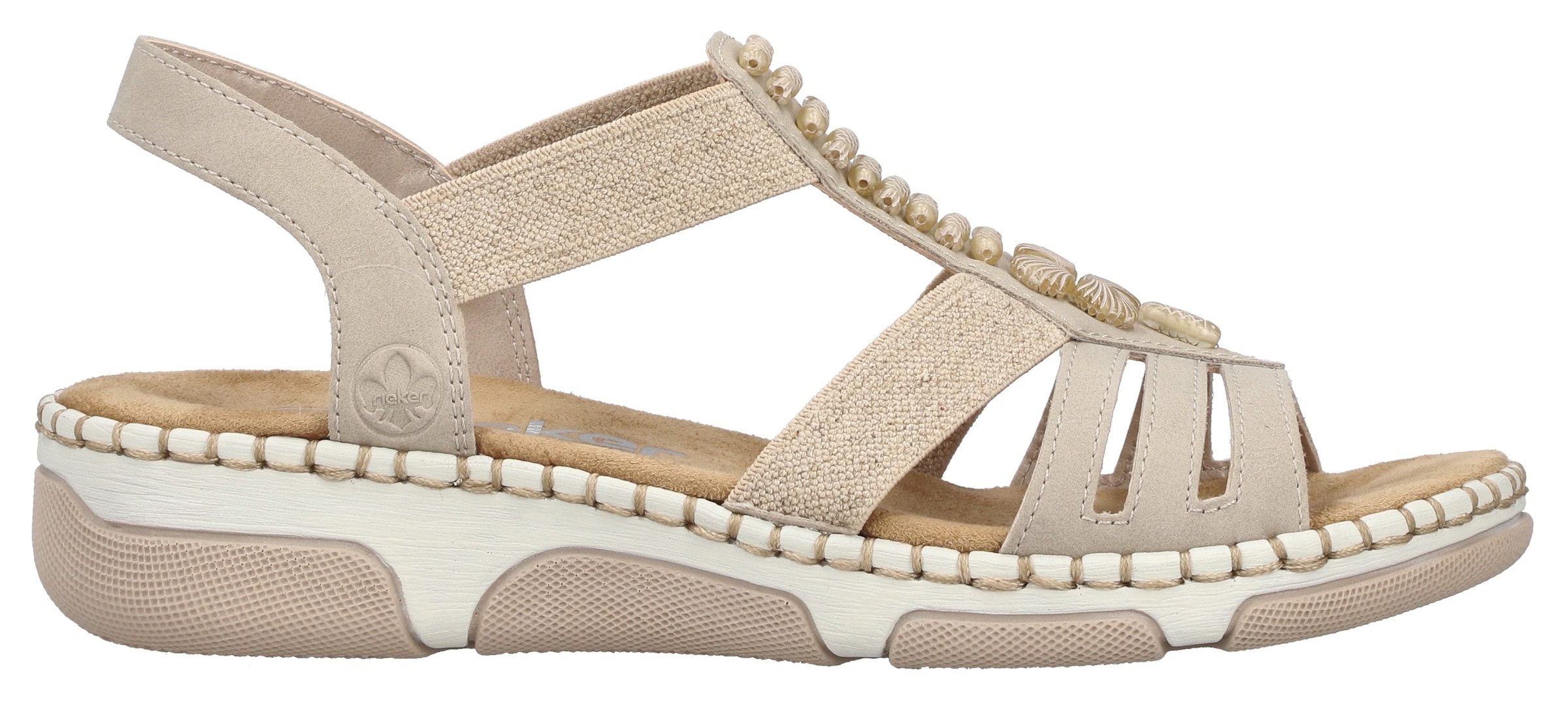 Rieker Sandale  Sommerschuh, Urlaubsschuh, Schlupfschuh mit seitlichen Gummizügen