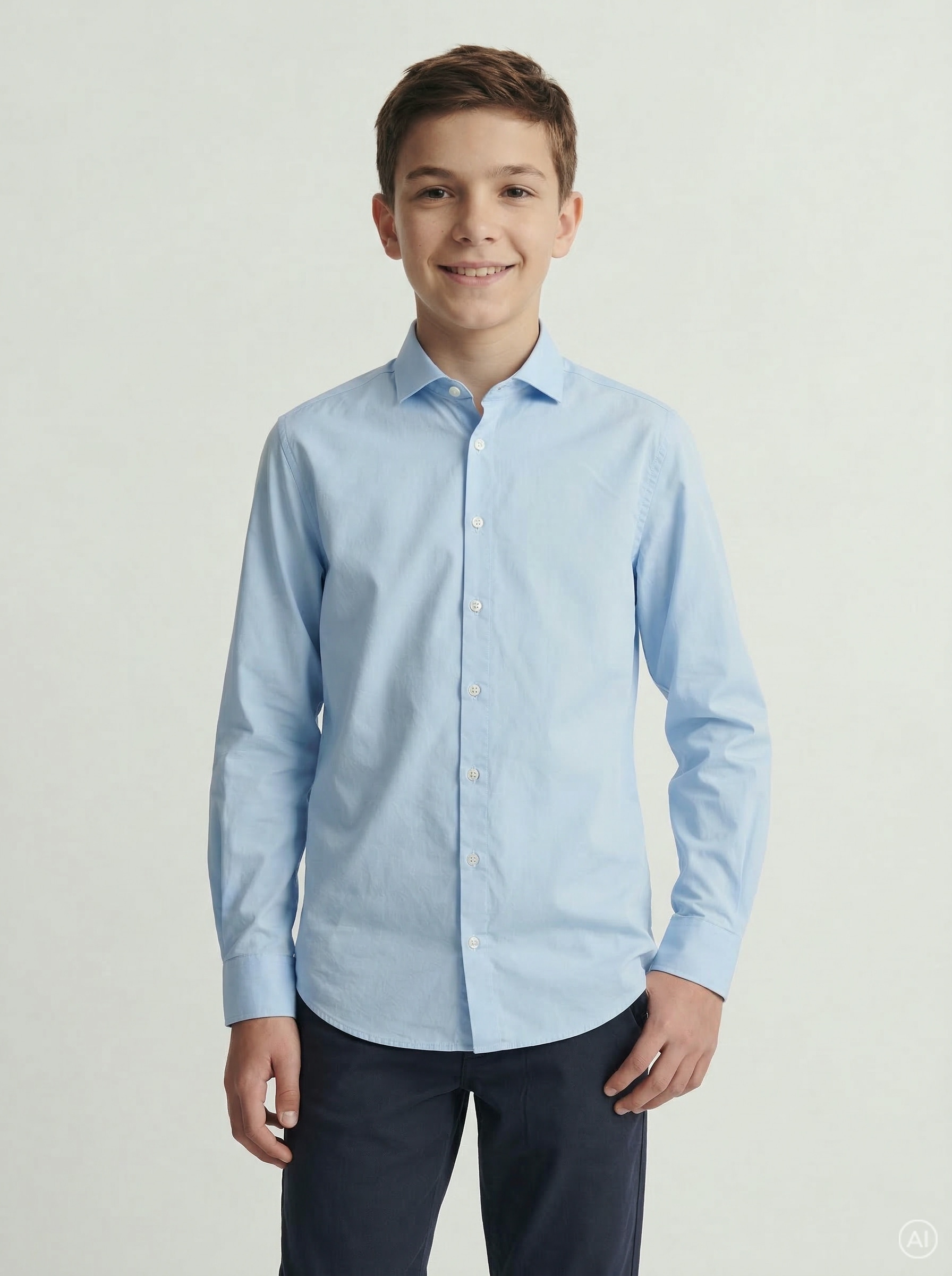 Jack & Jones Junior Langarmhemd »JJEAXEL elastisch und einfach kombinierbar« unifarben, modisch, regular fit, Web, Hemdkragen