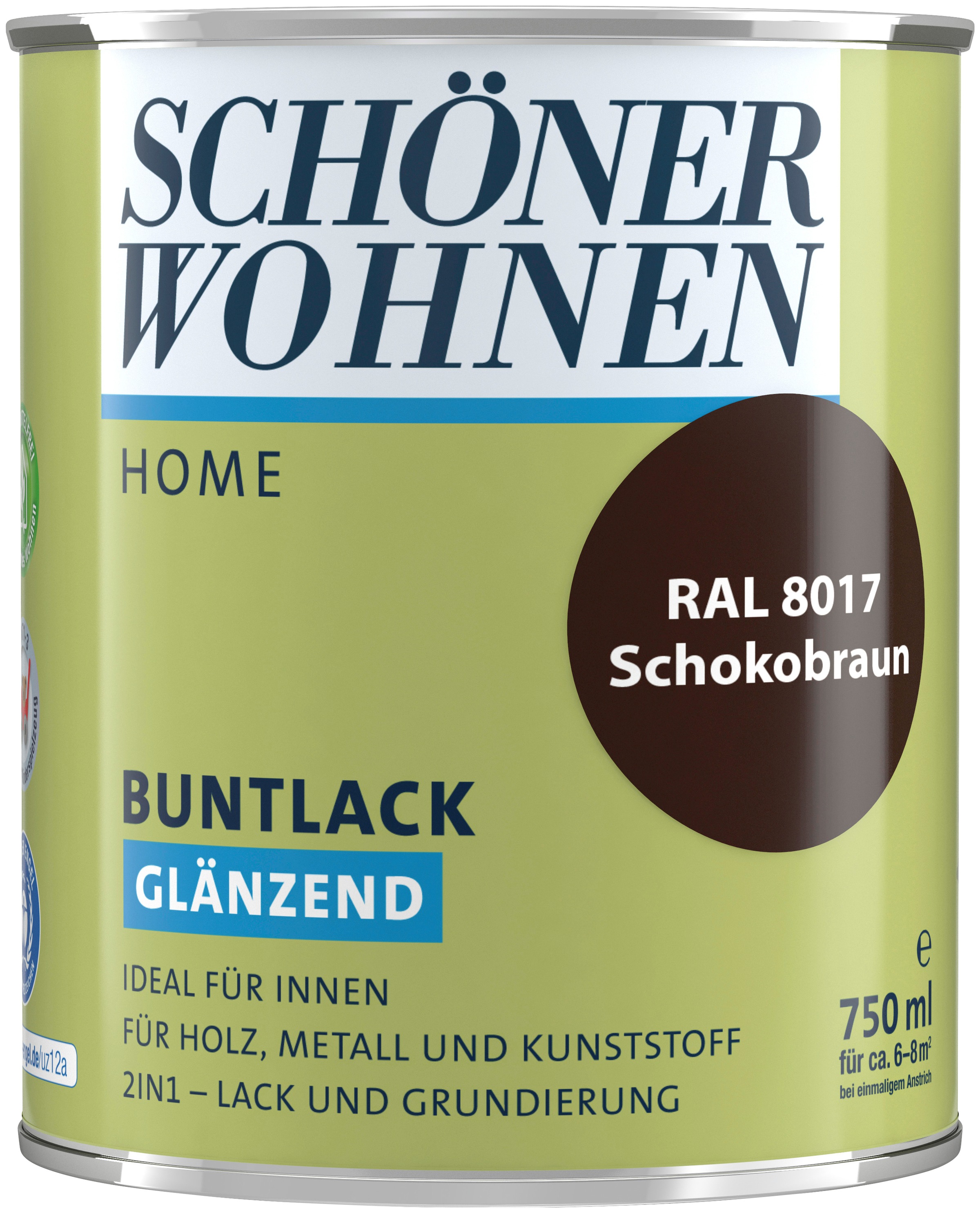 SCHÖNER WOHNEN-Kollektion Lack »Home Buntlack«, (1), glänzend, 750 ml, schokobraun RAL 8017