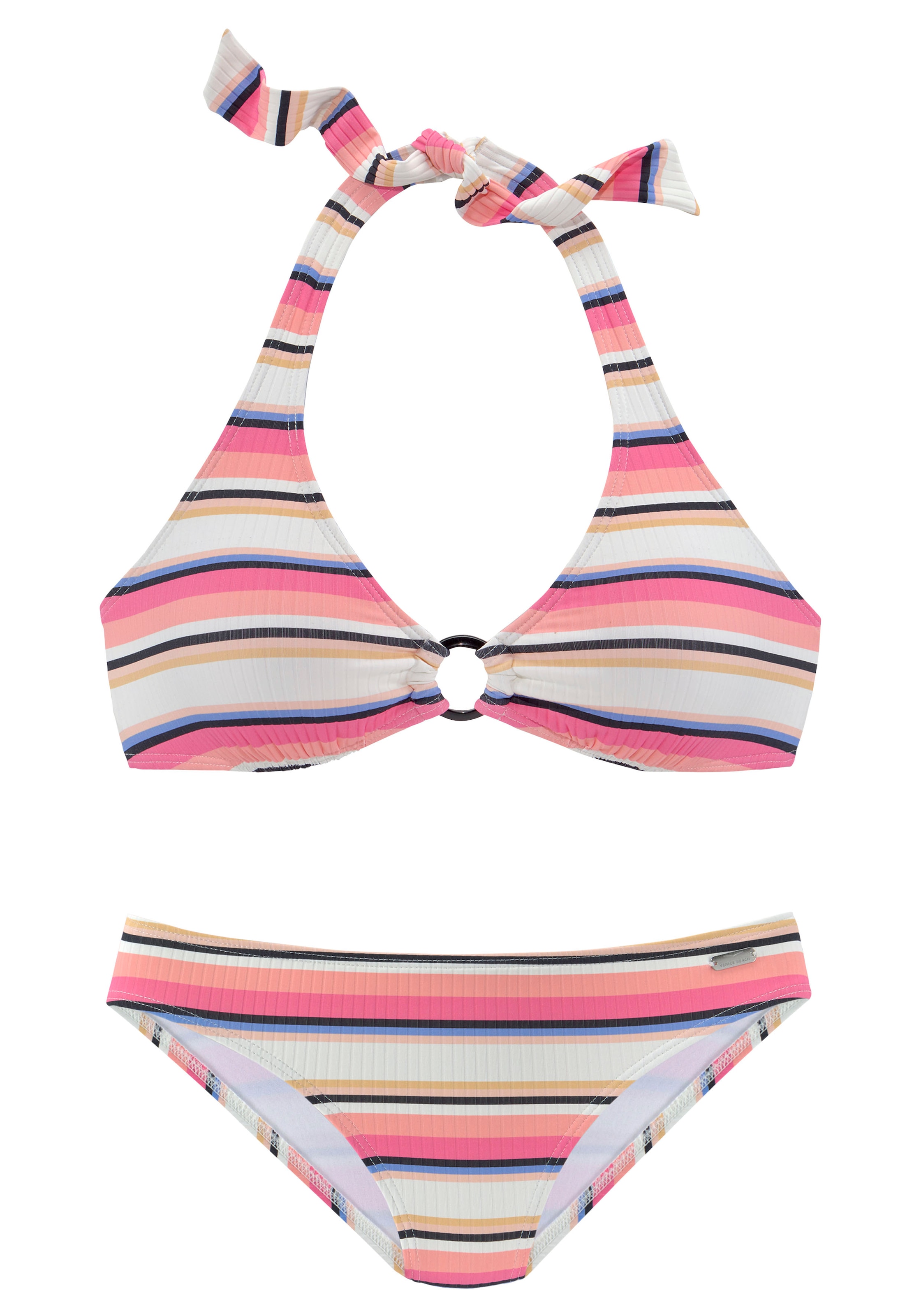 Venice Beach Triangel-Bikini, mit strukturierter Ware und Zierring