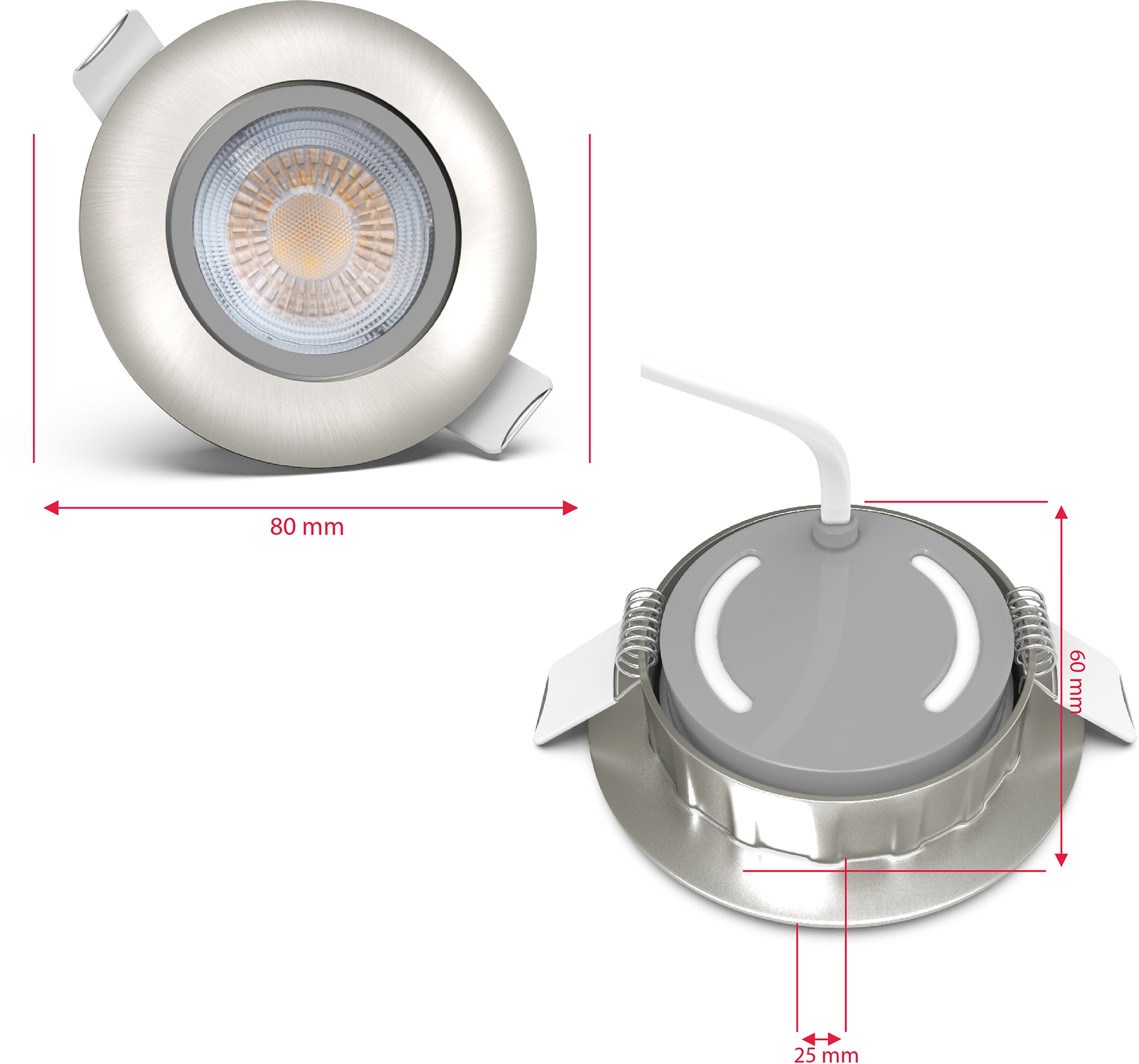 B.K.Licht LED Einbauleuchte »Volantis«, 10 flammig, Leuchtmittel LED-Board | LED fest integriert, LED Einbaustrahler Spots Einbauspots Deckenleuchten inkl.5W 450lm SET