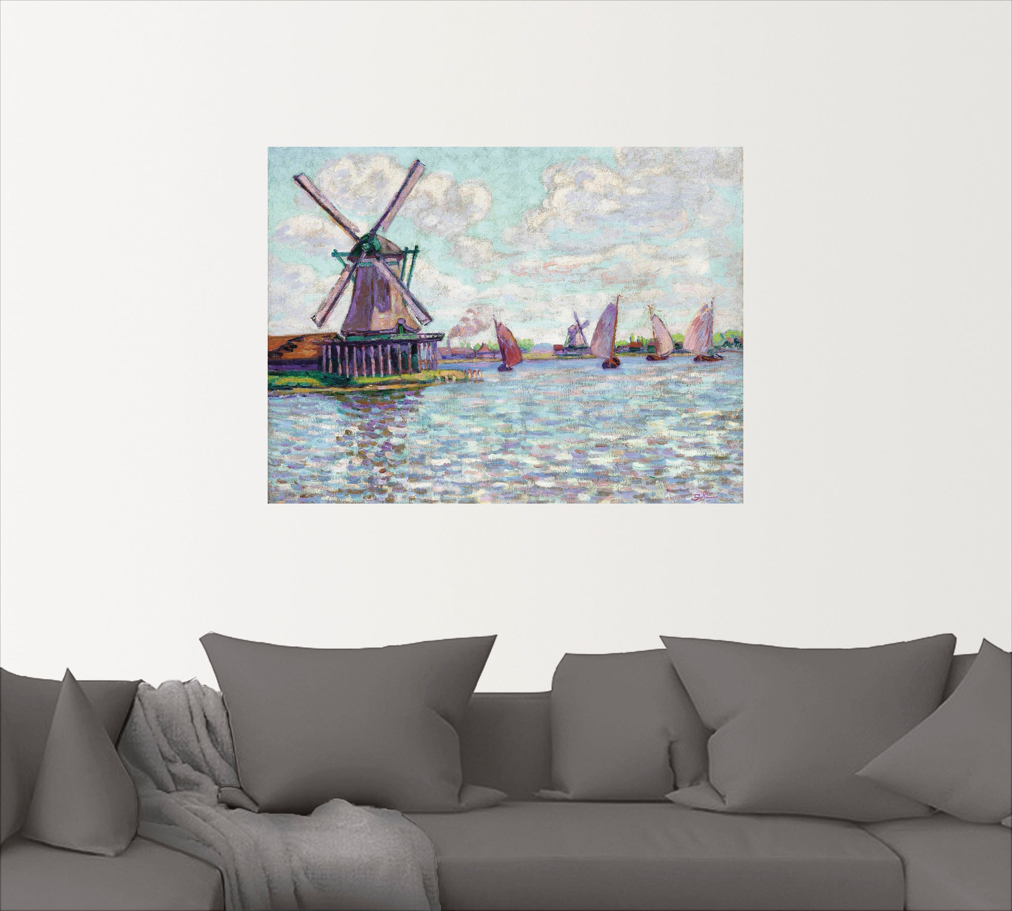 Artland Wandbild »Windmühlen in Holland. Um 1904«, Gebäude, (1 St.), als Leinwandbild, Wandaufkleber oder Poster in versch. Größen