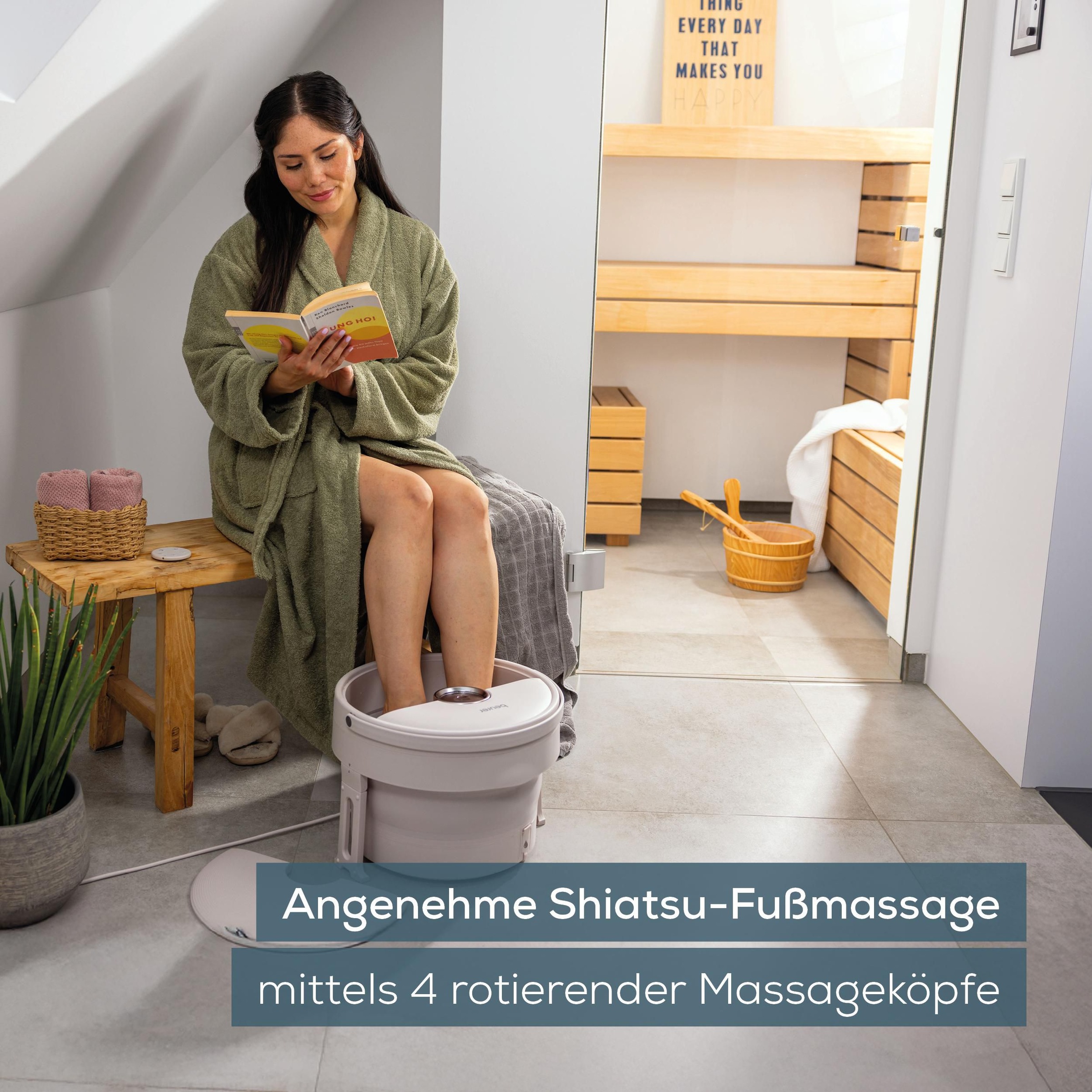 BEURER Fußbad »FB 55 Modernes Design mit Faltfunktion und 3 Temperaturstufen« Fußbad und Shiatsu-Massagegerät in einem