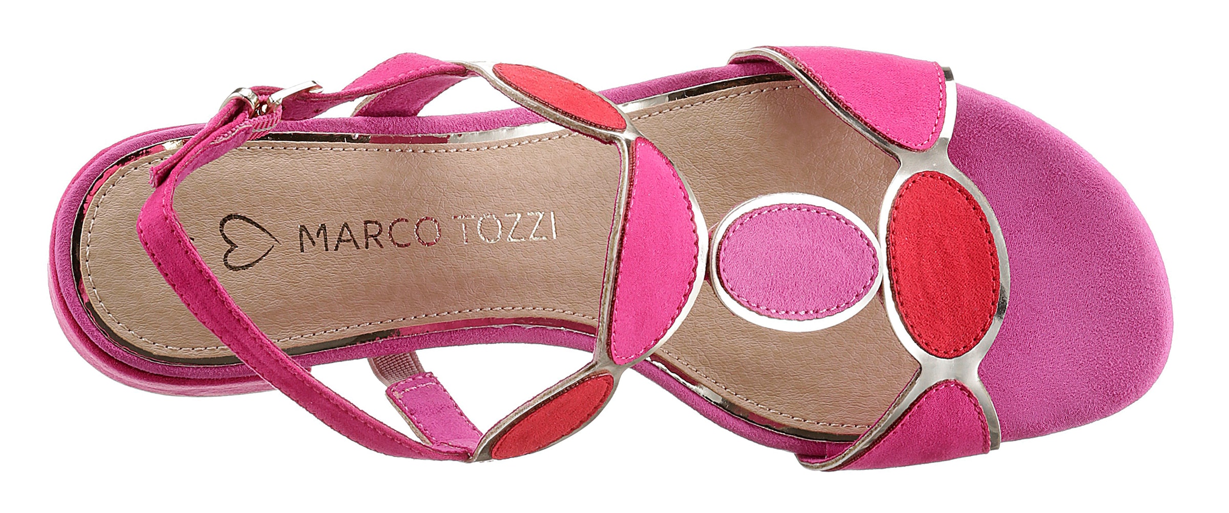 MARCO TOZZI Sandalette, Blockabsatz, Sommerschuh, Riemchensandale mit verstellbarer Schnalle