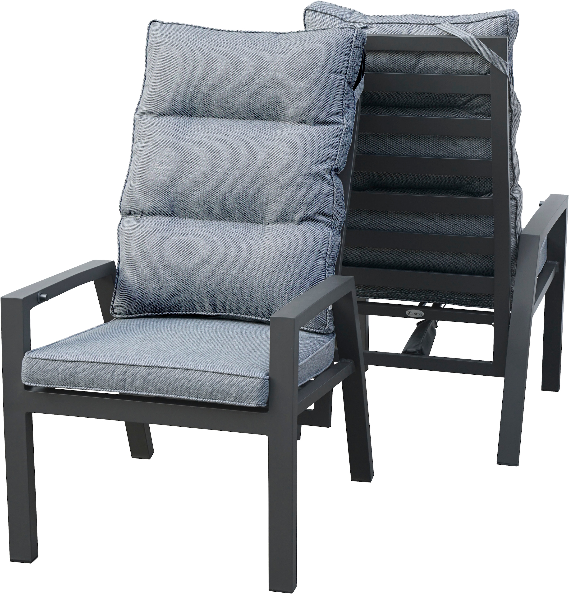 Destiny Garten-Essgruppe »GARDA ARONA« 9 Stk. tlg. 4 Hochlehner inkl. Auflagen, 1 Ausziehtisch 145/199x75 cm