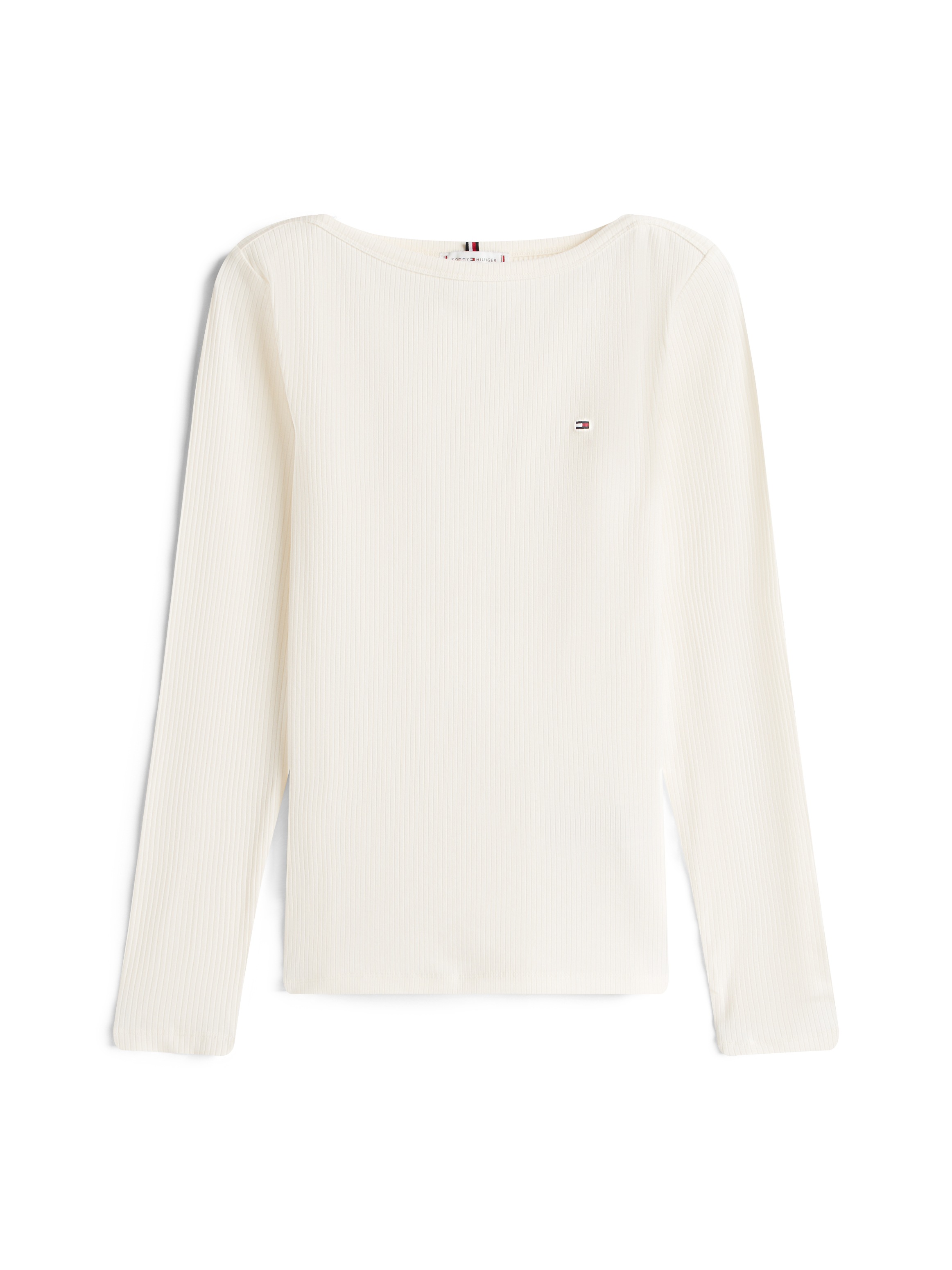 Tommy Hilfiger Langarmshirt »SLIM 5X2 RIB BOAT-NK LS«, in gerippter Struktur