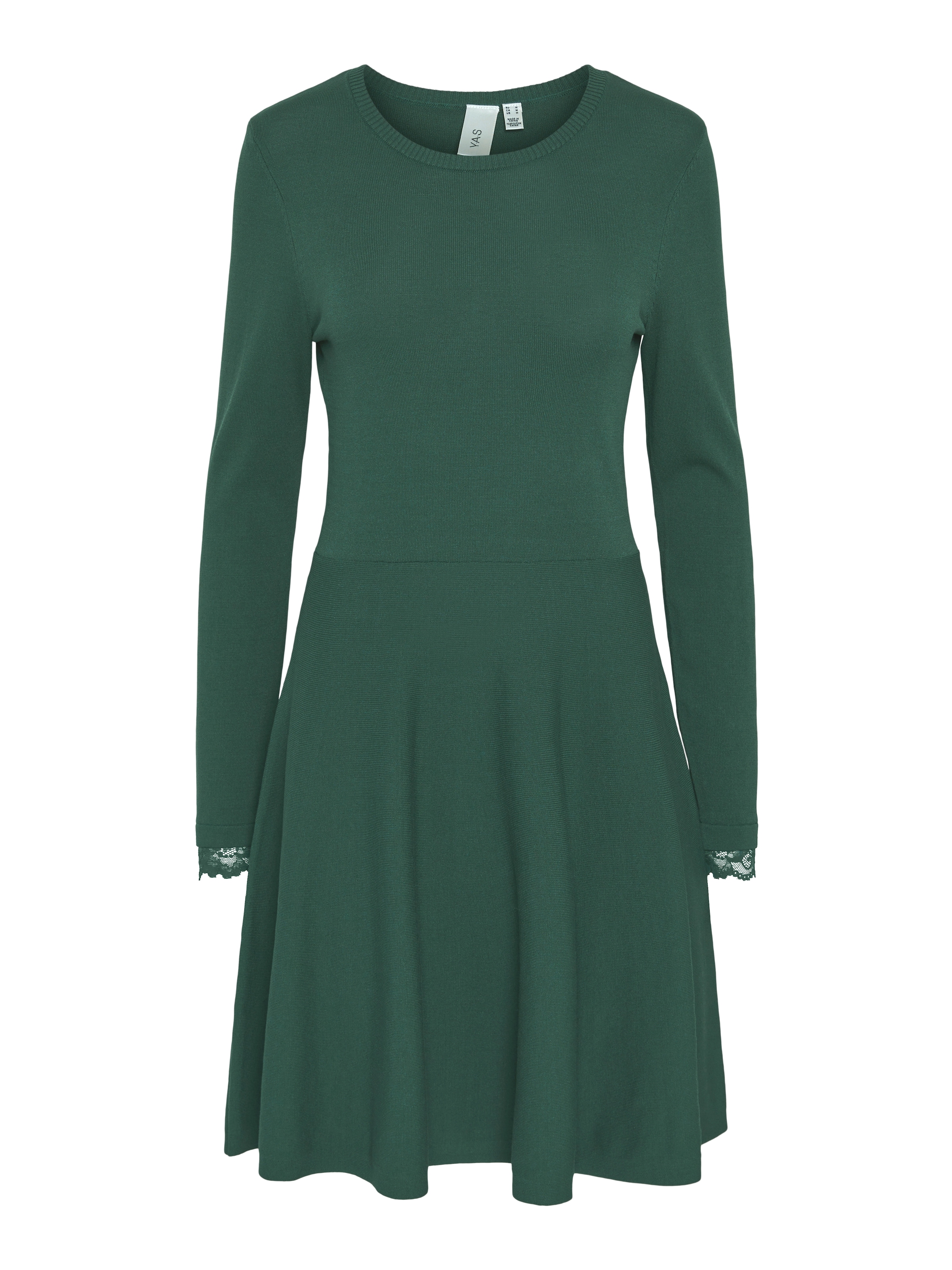 Y.A.S Strickkleid »YASBECCO LS KNIT DRESS S. NOOS«, mit Spitze am Ärmelsaum