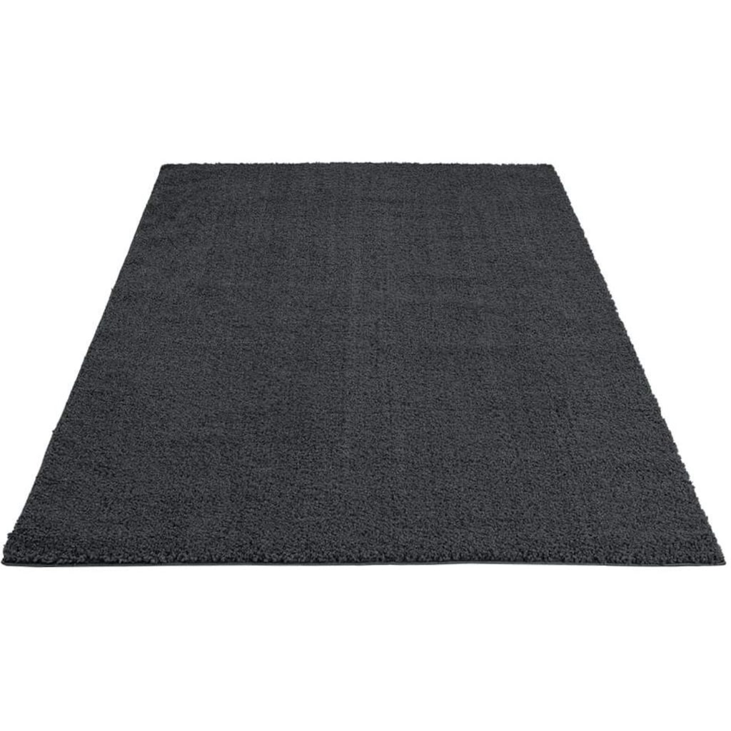 Carpet City Hochflor-Teppich »Plainy«, rechteckig