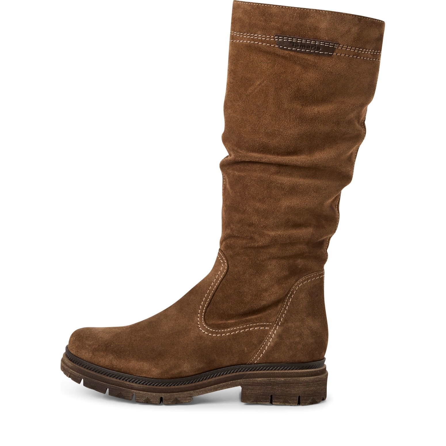 Tamaris Stiefel, Blockabsatz, Langschaftstiefel mit slouchy Falten am Schaft