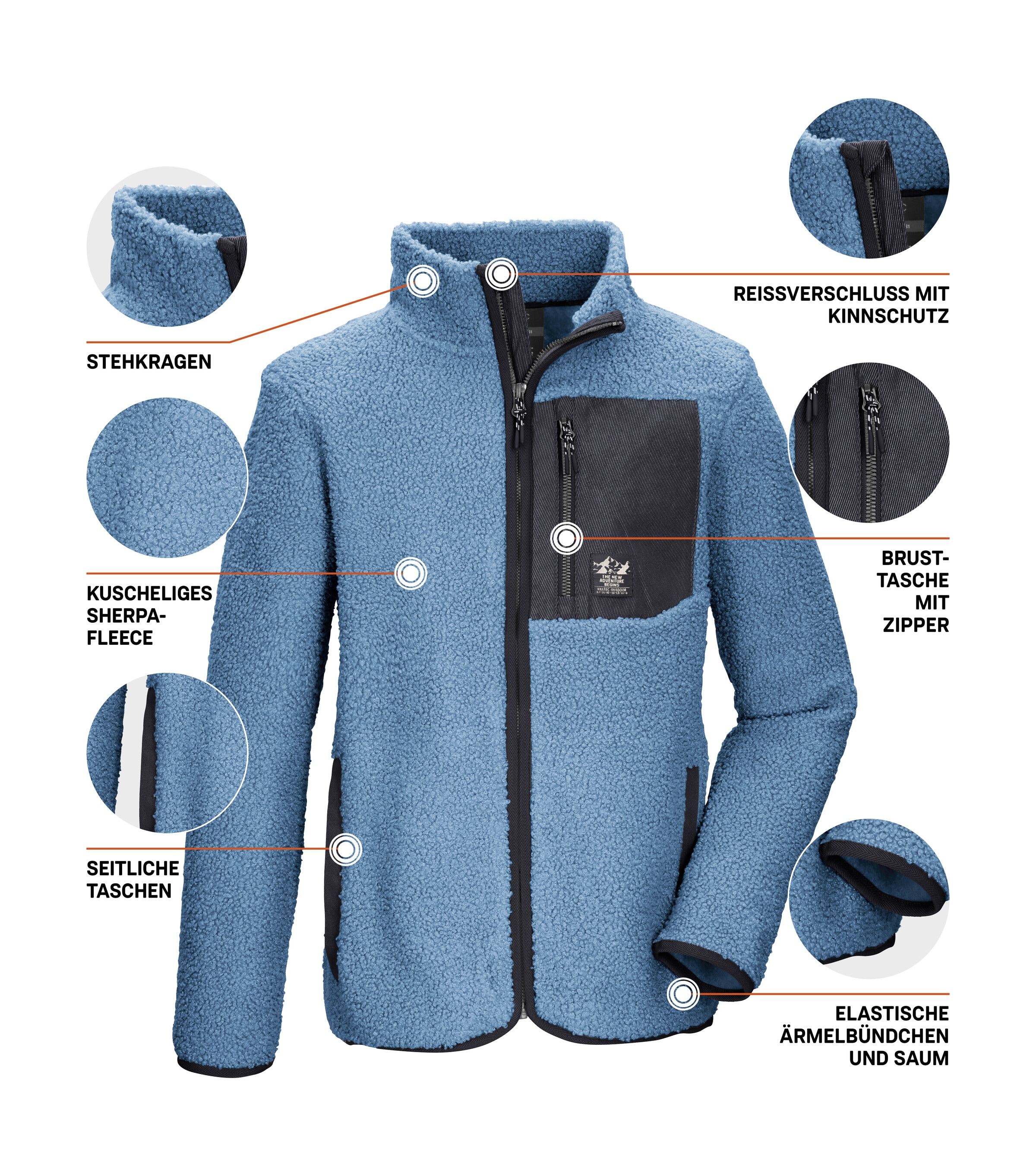 Killtec Fleecejacke »KOW 140 GRLS FLC JCKT« Weiche Sherpa-Fleecejacke mit Kinnschutz und Stauraum