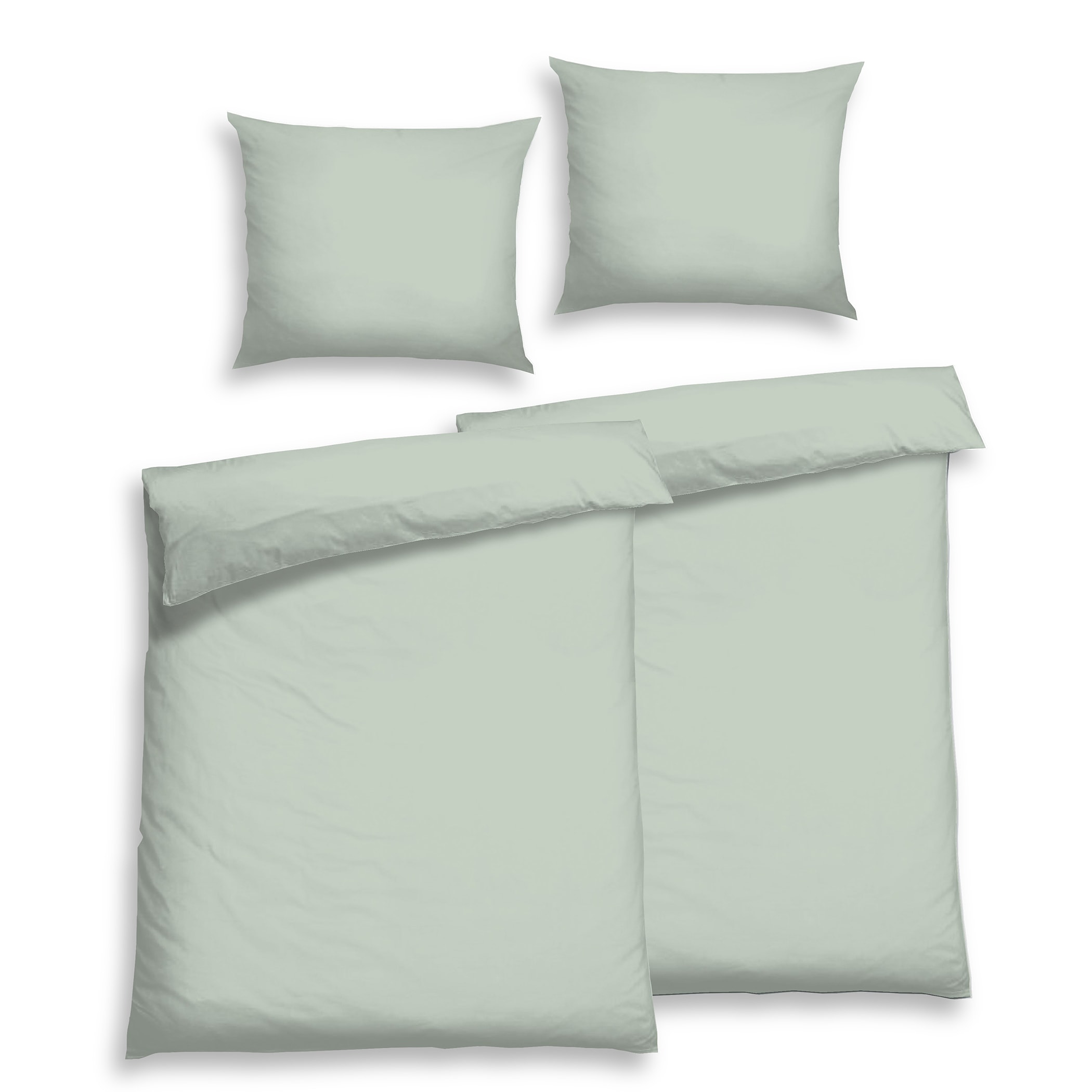 Florella Bettwäsche »»UNI schilf « »DECADE« Edel-Satin,  100% Baumwolle«