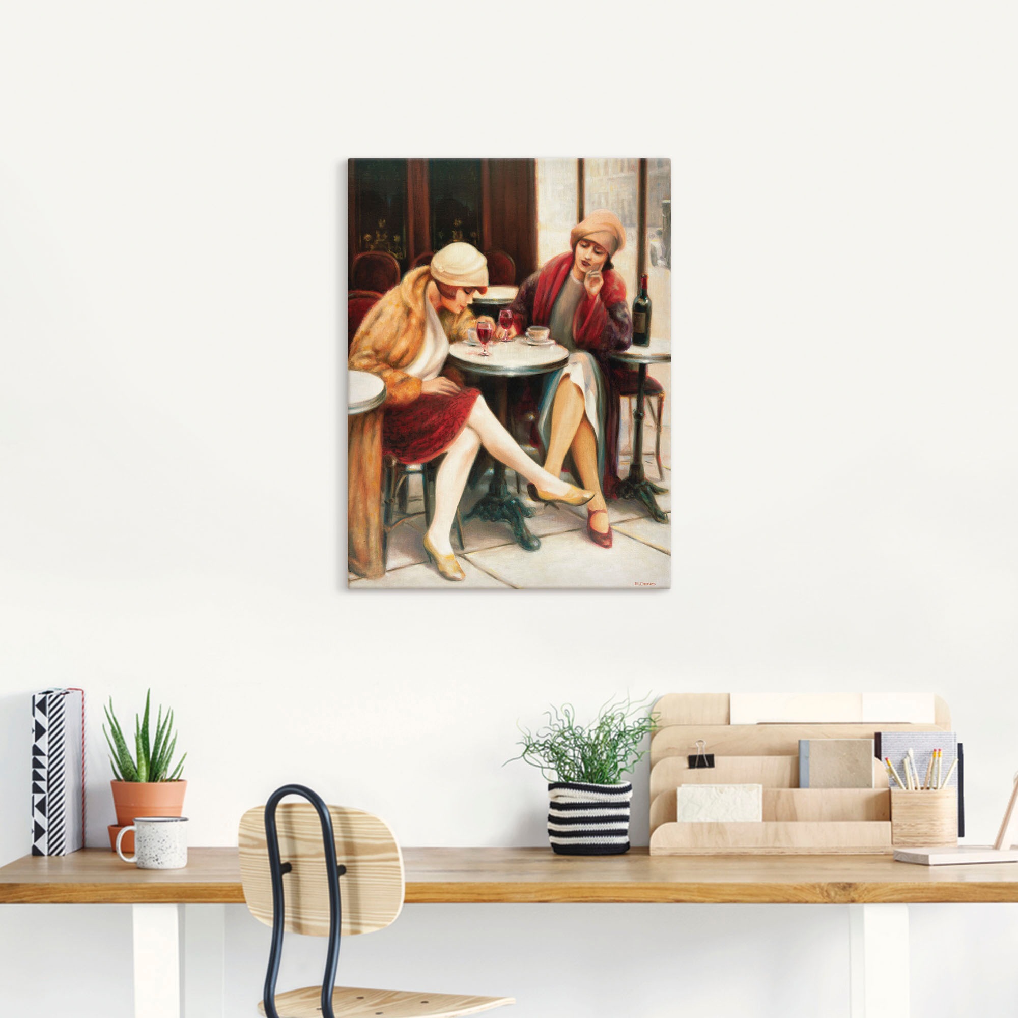 Artland Wandbild »Cafe II«, Frau, (1 St.), als Leinwandbild, Poster in verschied. Größen