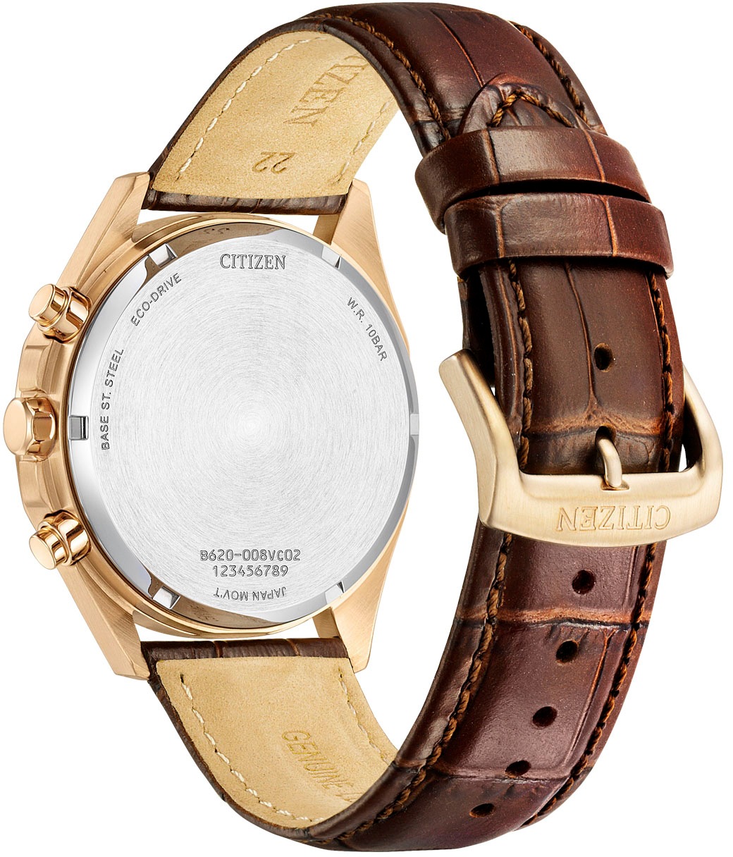 Citizen Chronograph, Armbanduhr, Herrenuhr, Solar, Stoppfunktion, Lederarmband